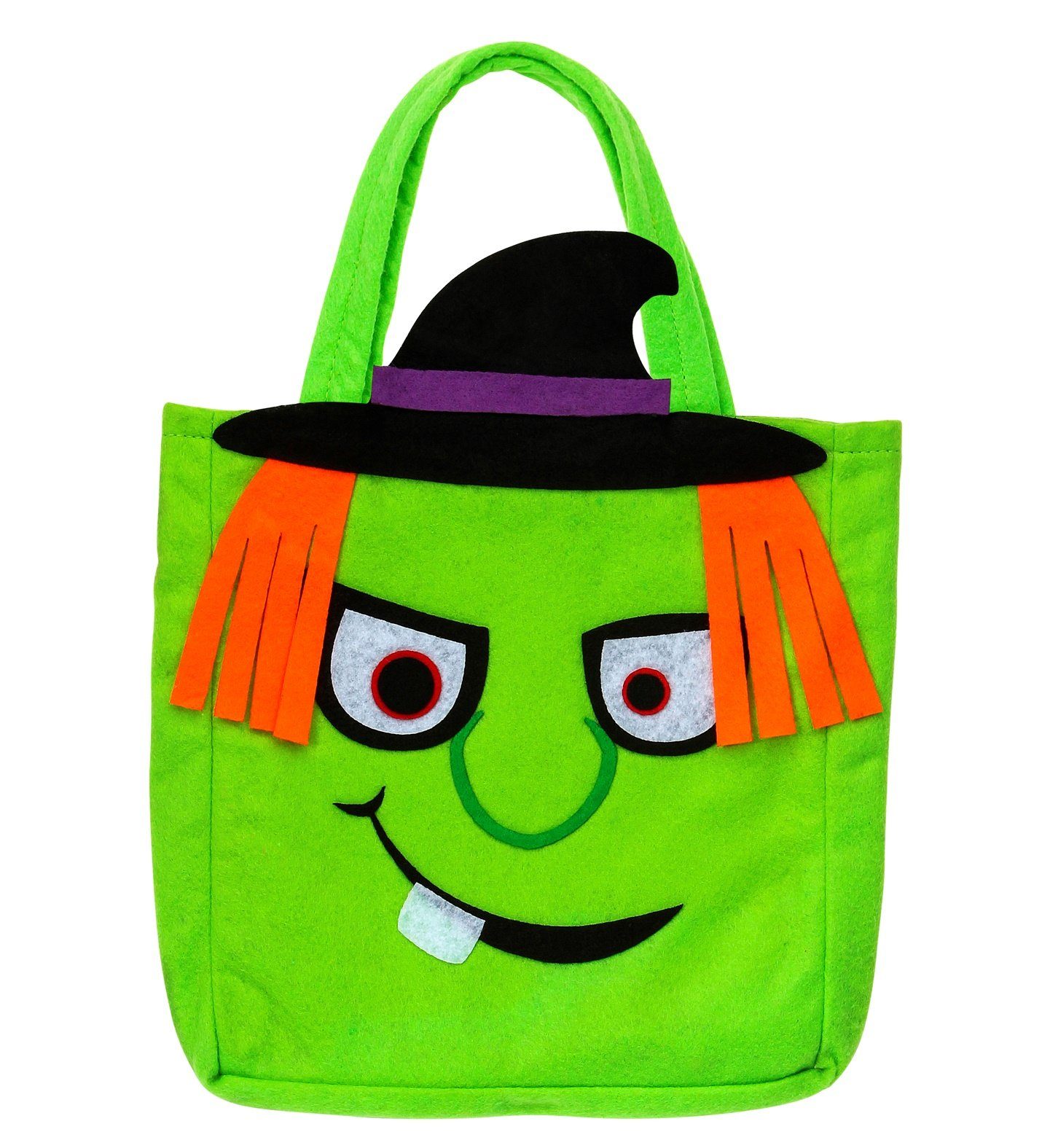 Kostüm Halloween Betteltasche 'Hexe', Grün - Süßes oder