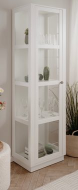 Furn.Design Glasvitrine Blanverd (Vitrine in weiß, 56 x 195 cm oder 100 x 150 cm)