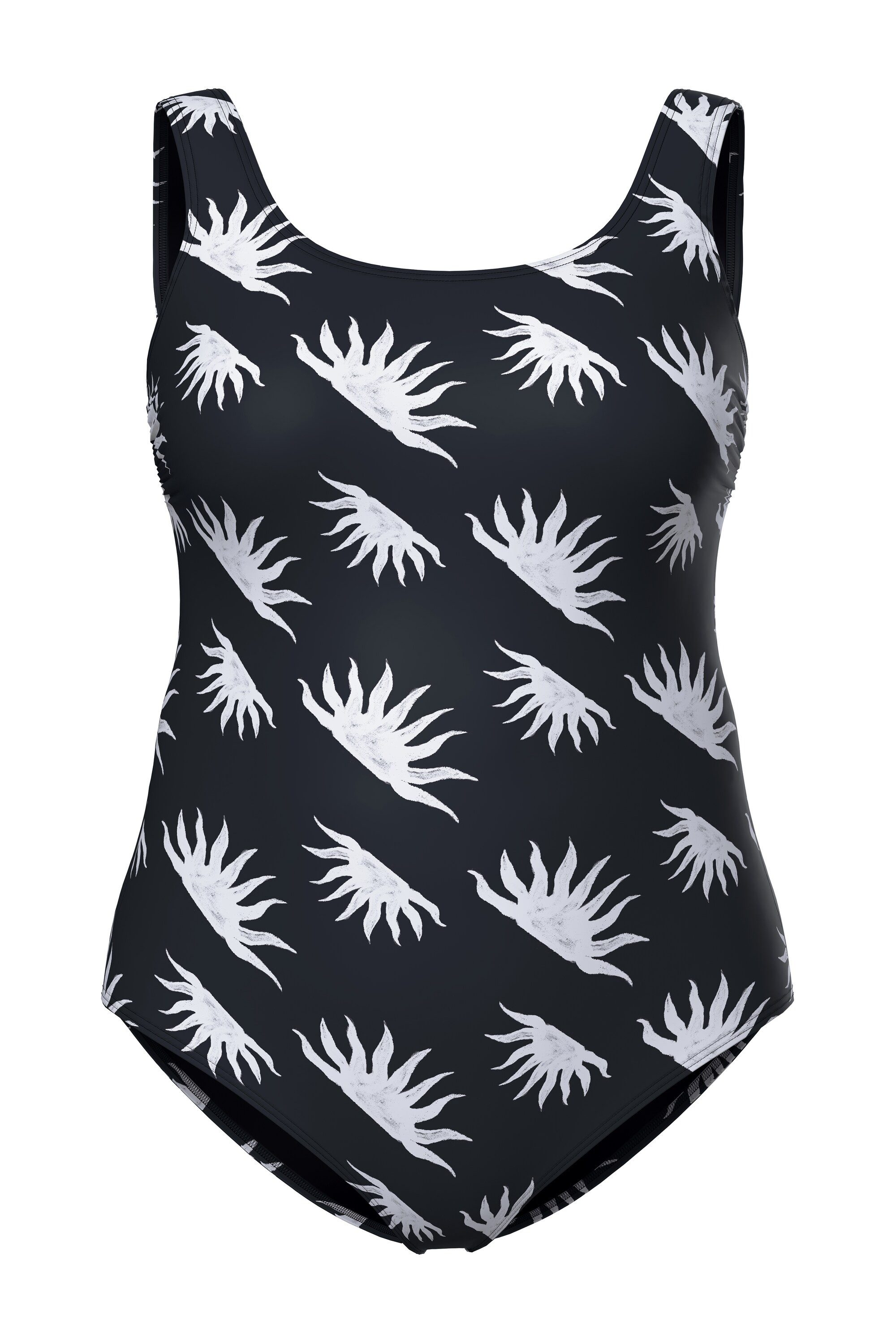 Ulla Popken Badeanzug Badeanzug Sonnen ohne Softcups Rundhals günstig online kaufen