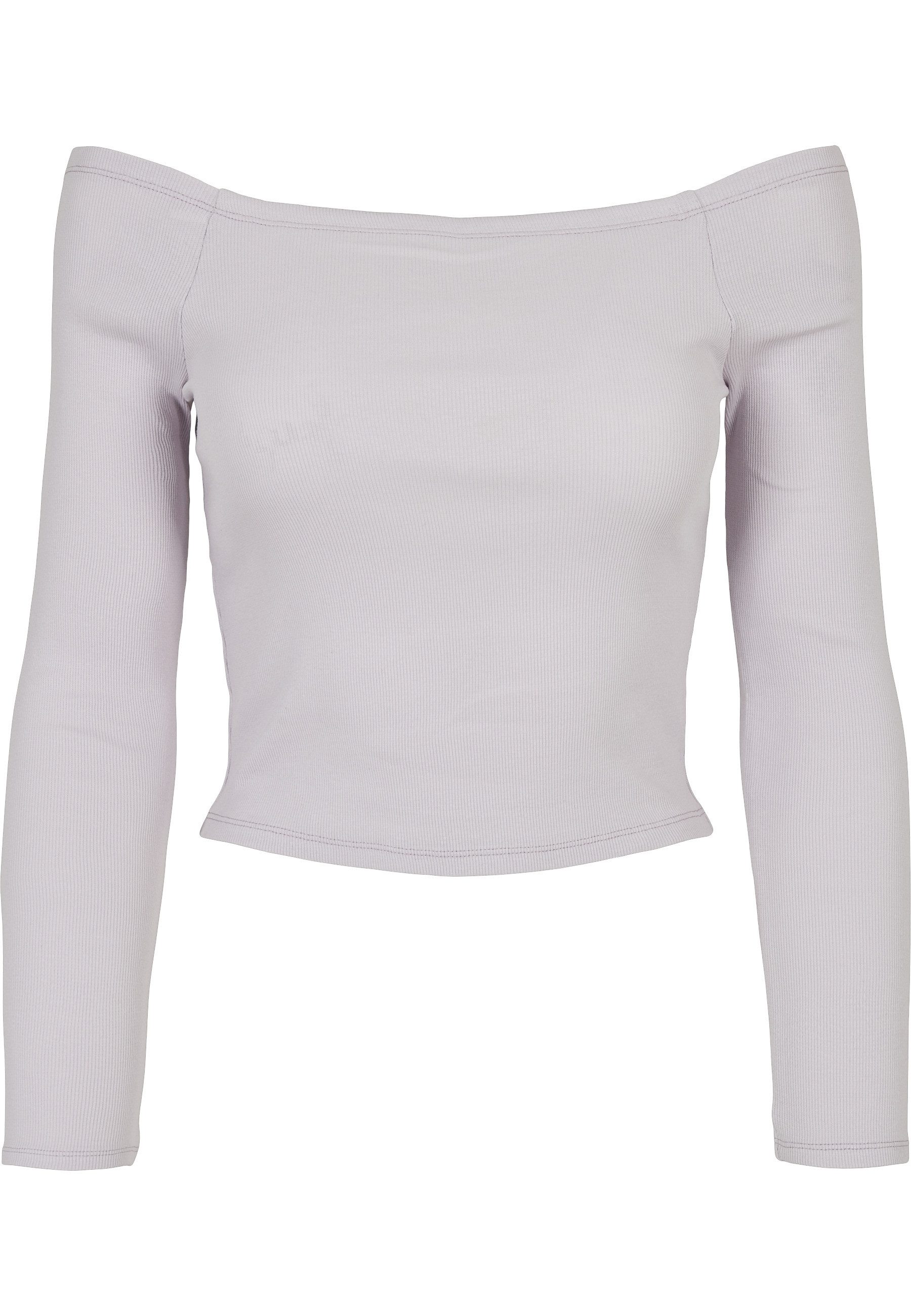 URBAN CLASSICS Langarmshirt Urban Classics Damen Ladies Off Shoulder Rib Lo günstig online kaufen
