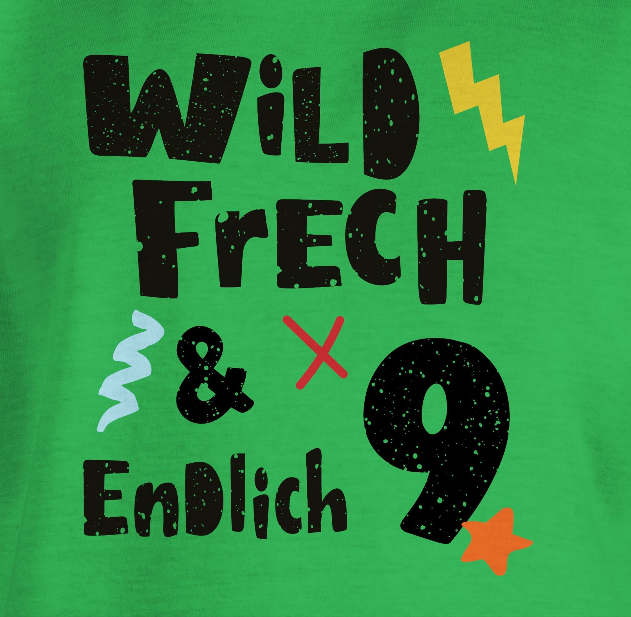 neun Grün und Geburtstag frech Jahre 9. endlich Shirtracer Wunderbar 3 Wild T-Shirt - 9