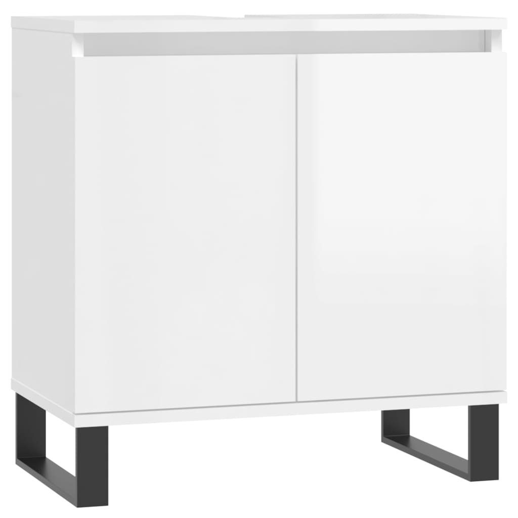 vidaXL Waschtisch Badschrank Hochglanz-Weiß 58x33x60 cm günstig online kaufen