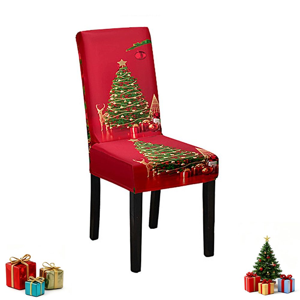 CLTYQ Stuhlhusse Weihnachtsstuhlbezug mit elastischer Rückenabdeckung,wasch günstig online kaufen