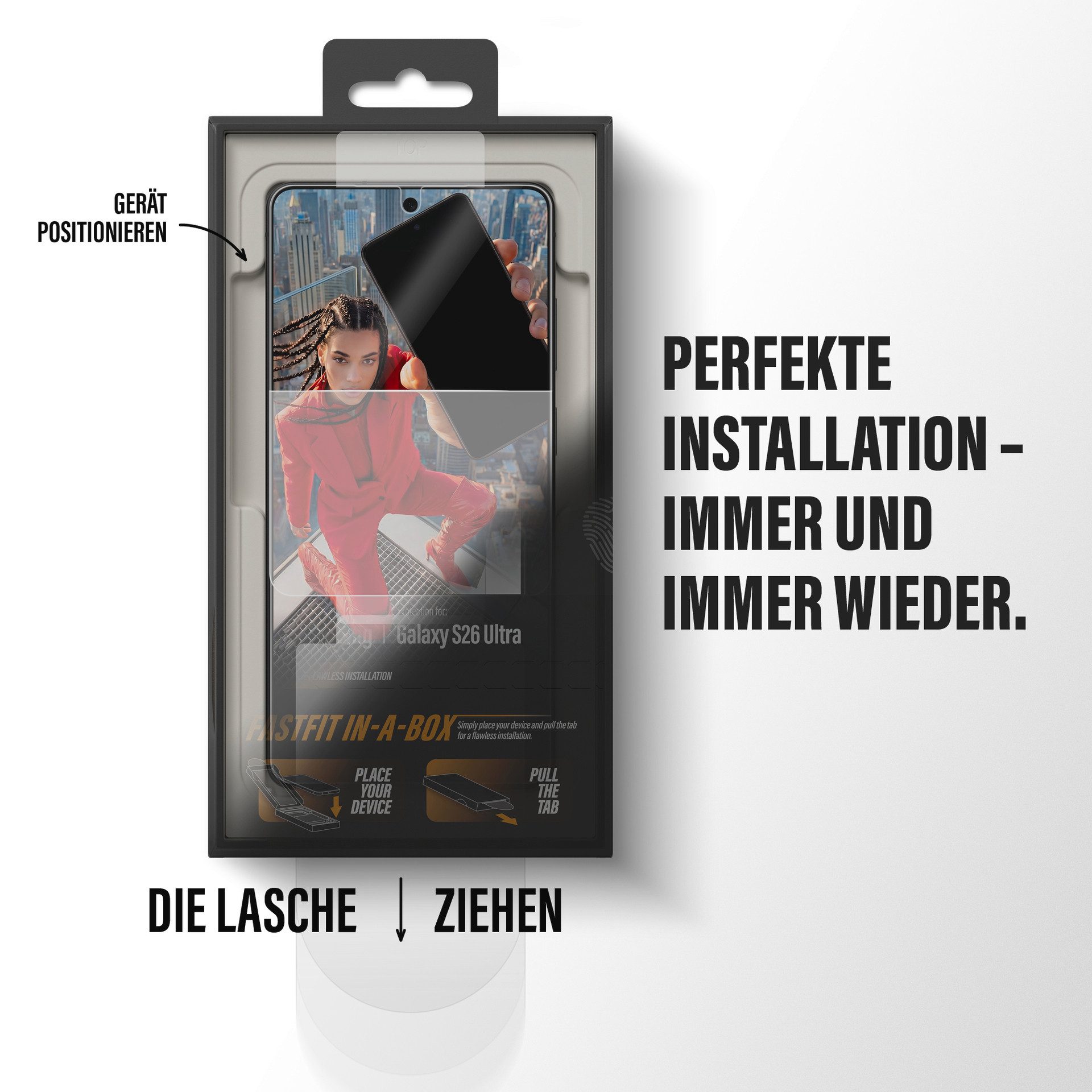 CARE by PanzerGlass Displayschutzglas Ultra-Wide Fit Screen Protector für Samsung Galaxy S26 Ultra, Displayschutzfolie, Schutzfolie, Bildschirmschutz, kratz- &  – Bild 5 von 5