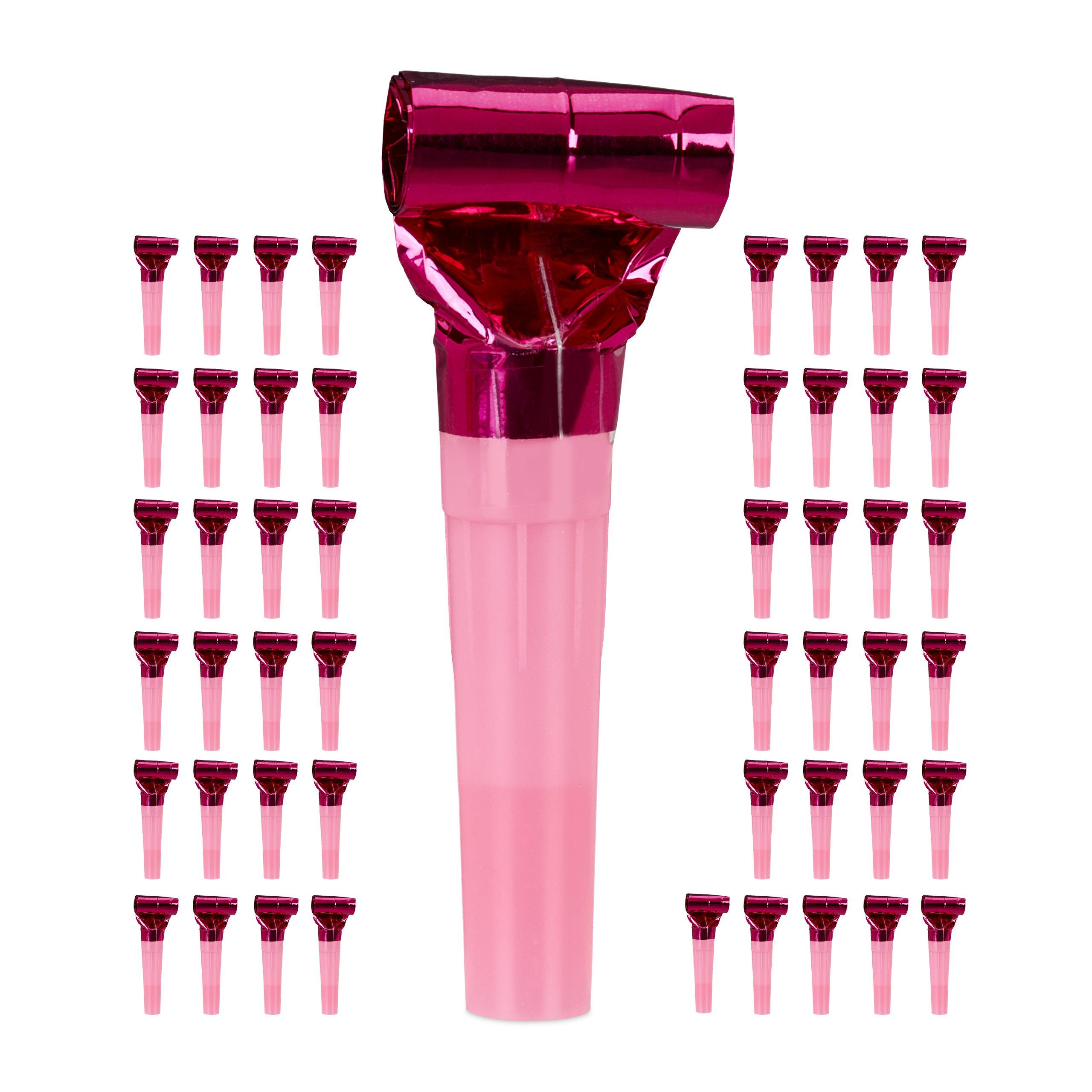 relaxdays Spielzeug-Musikinstrument Partytröten 50er Pack, Pink günstig online kaufen