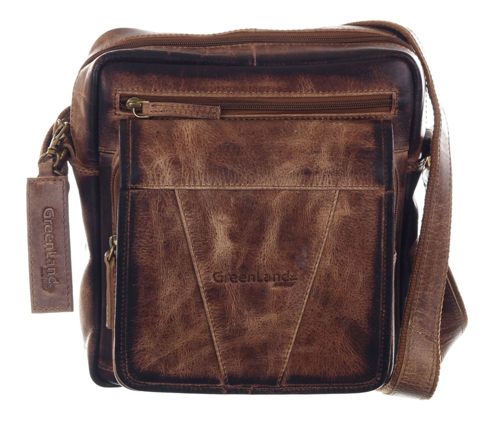 GreenLand Nature Umhängetasche Crossbody Bag, aus echtem Leder