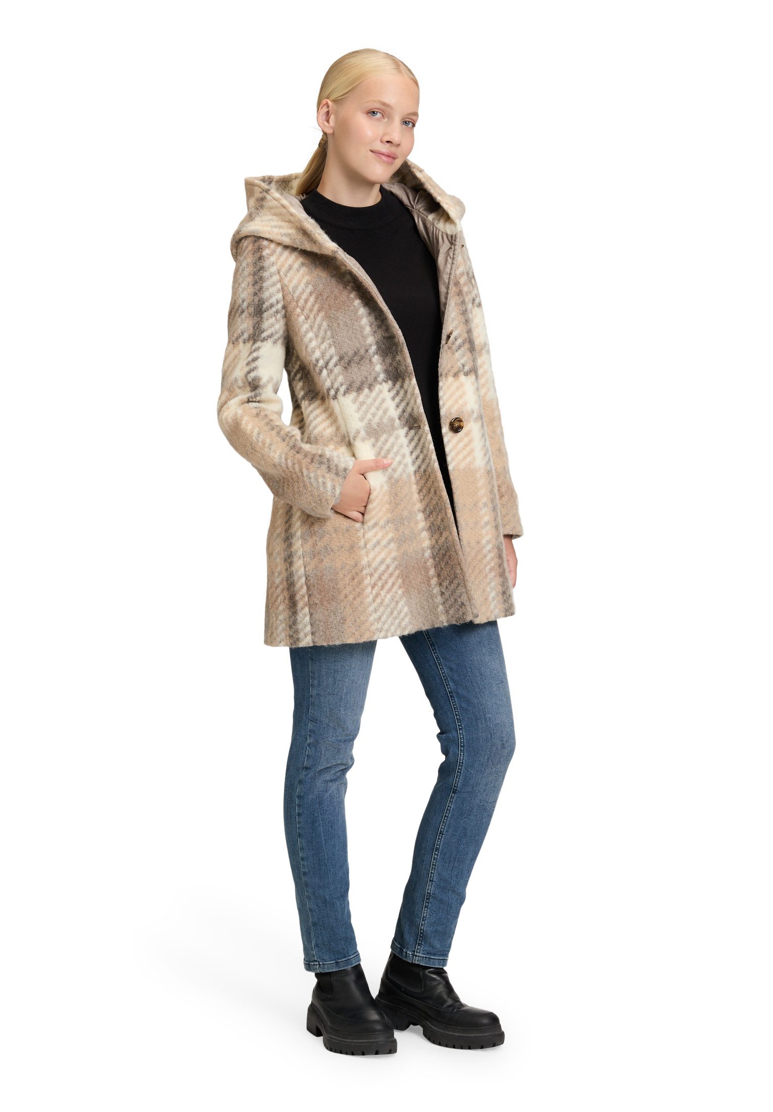 Amber & June Kurzjacke Damen mit Kapuze