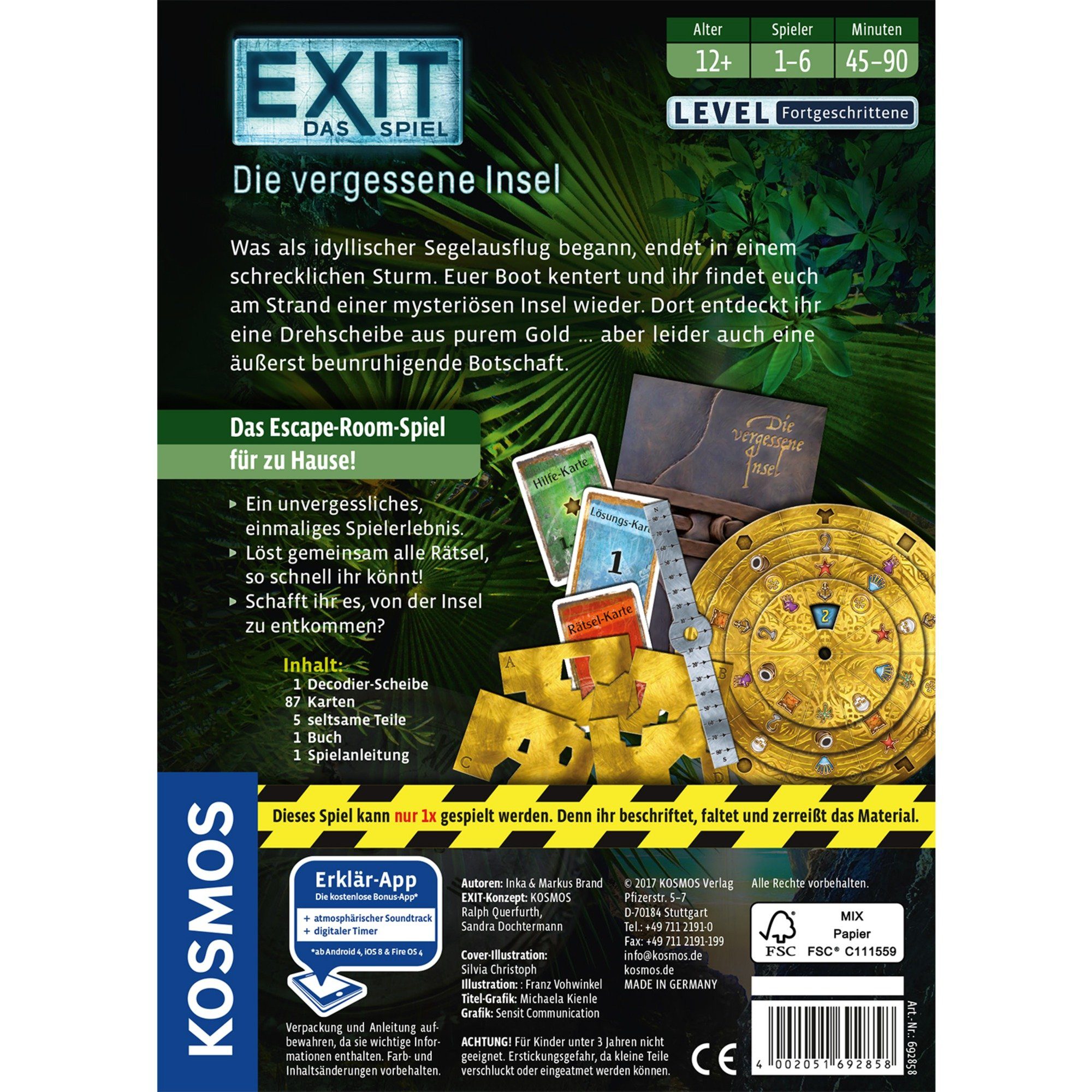 Kosmos Spiel Kosmos EXIT - Das Spiel - Die vergessene Insel