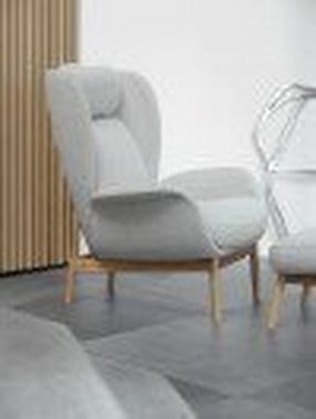 FLEXLUX Ohrensessel Padova, Stil & Komfort, organische Form, Ledenstütze integriert, Fuß Eiche