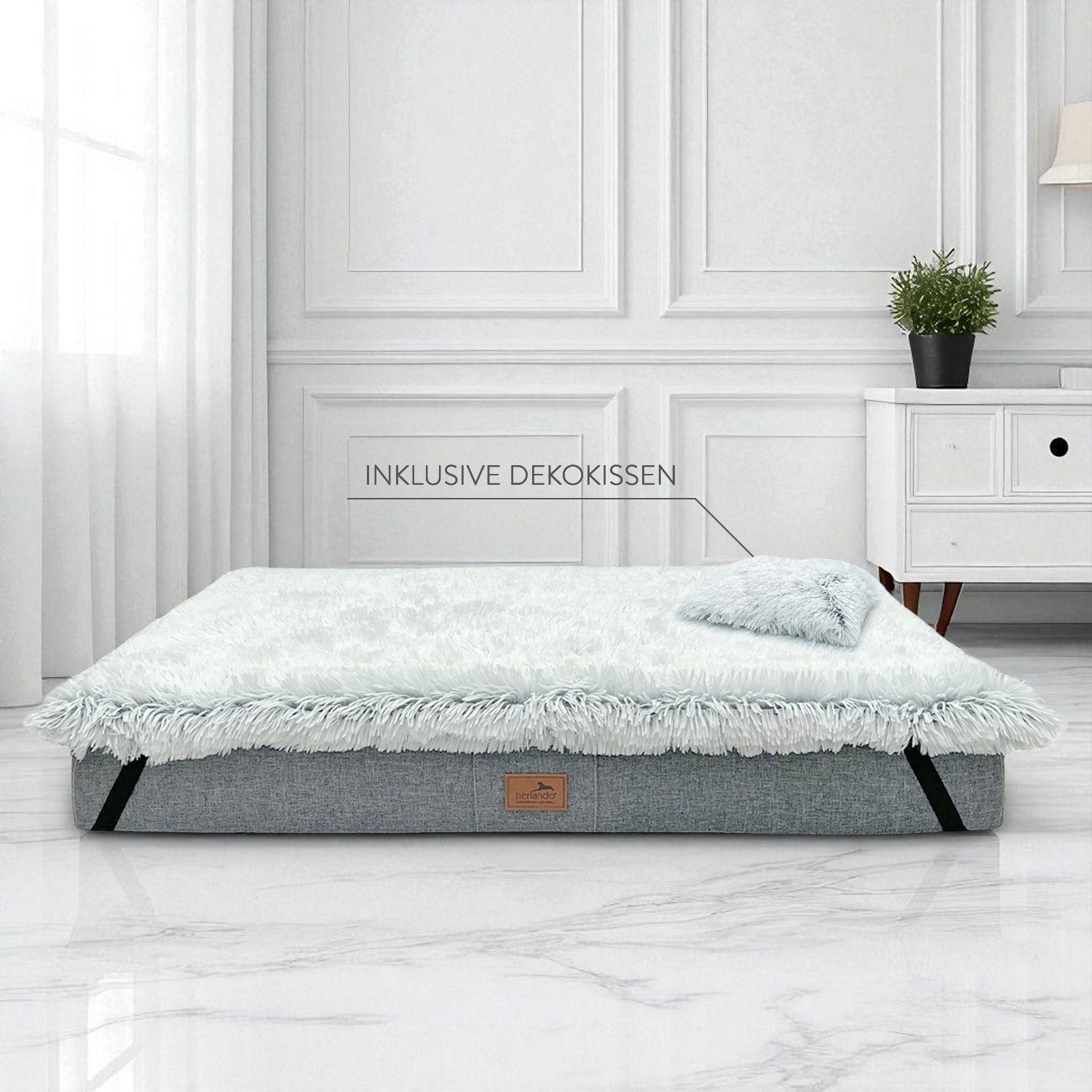 tierlando® Tierbett Ortho-Topper Shaggy, Orthopädische Matratzenauflage Bezug kuschelig w – Bild 4 von 5
