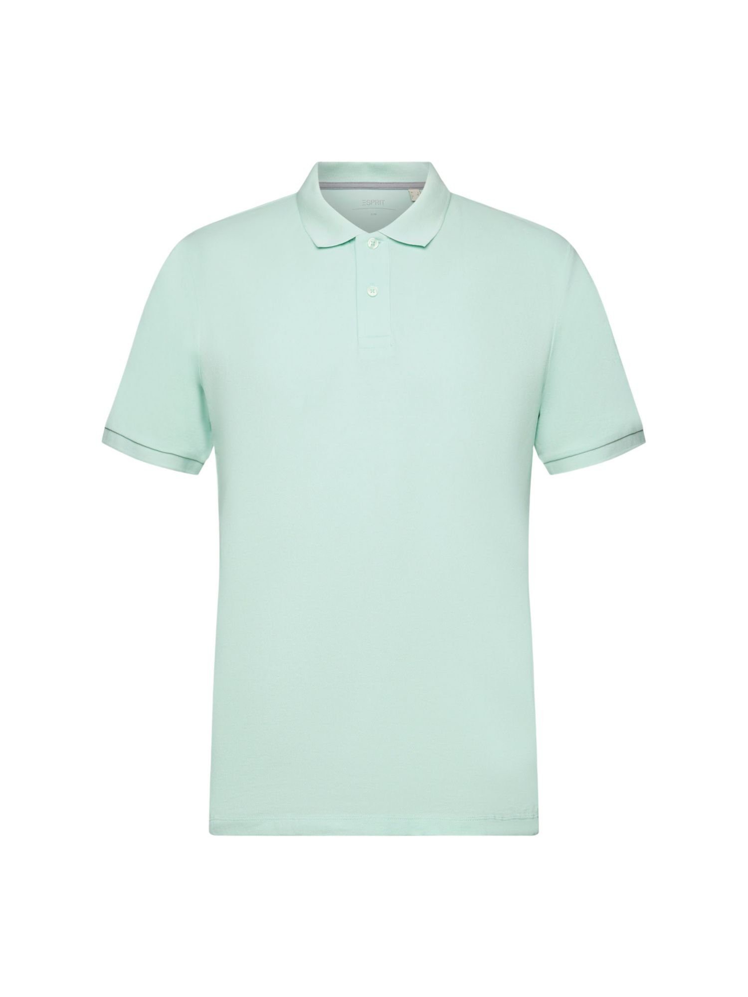 Esprit Poloshirt Slim-Fit-Poloshirt aus Baumwoll-Piqué PASTEL GREEN | Poloshirts