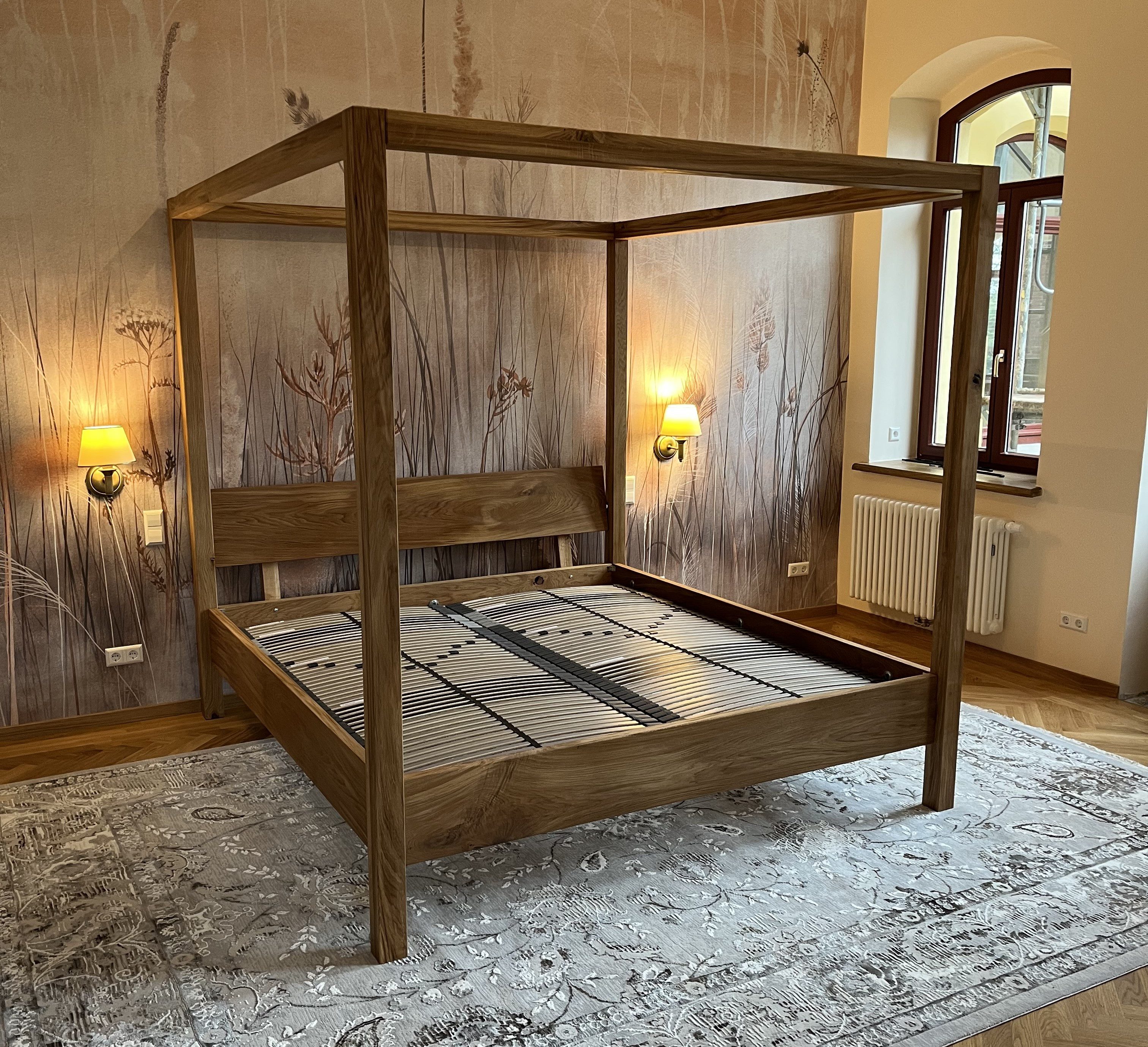 Möbel Specht Himmelbett Heaven Eiche (Massivholzbett, bis zu einer Liegefläche von 300x220cm), 8x8cm Balken