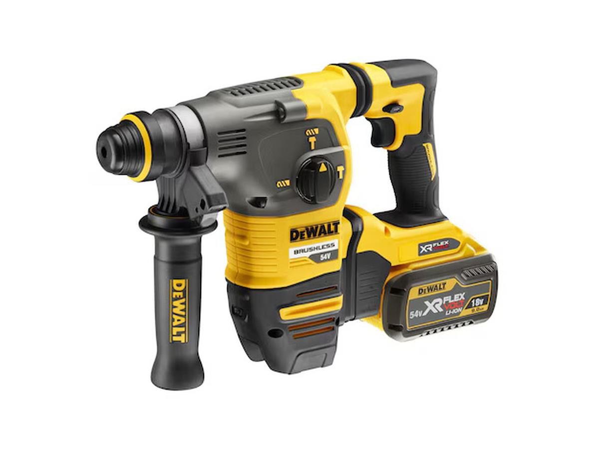 DeWalt Akku-Kombibohrhammer Flexvolt SDS-plus, 54V, 54 V, max. 1000 U/min, (Akku-Komplettset, Mit 2 × 54-V-/162-Wh-Akku, System-Schnellladegerät und TSTAK-Koffer VI)