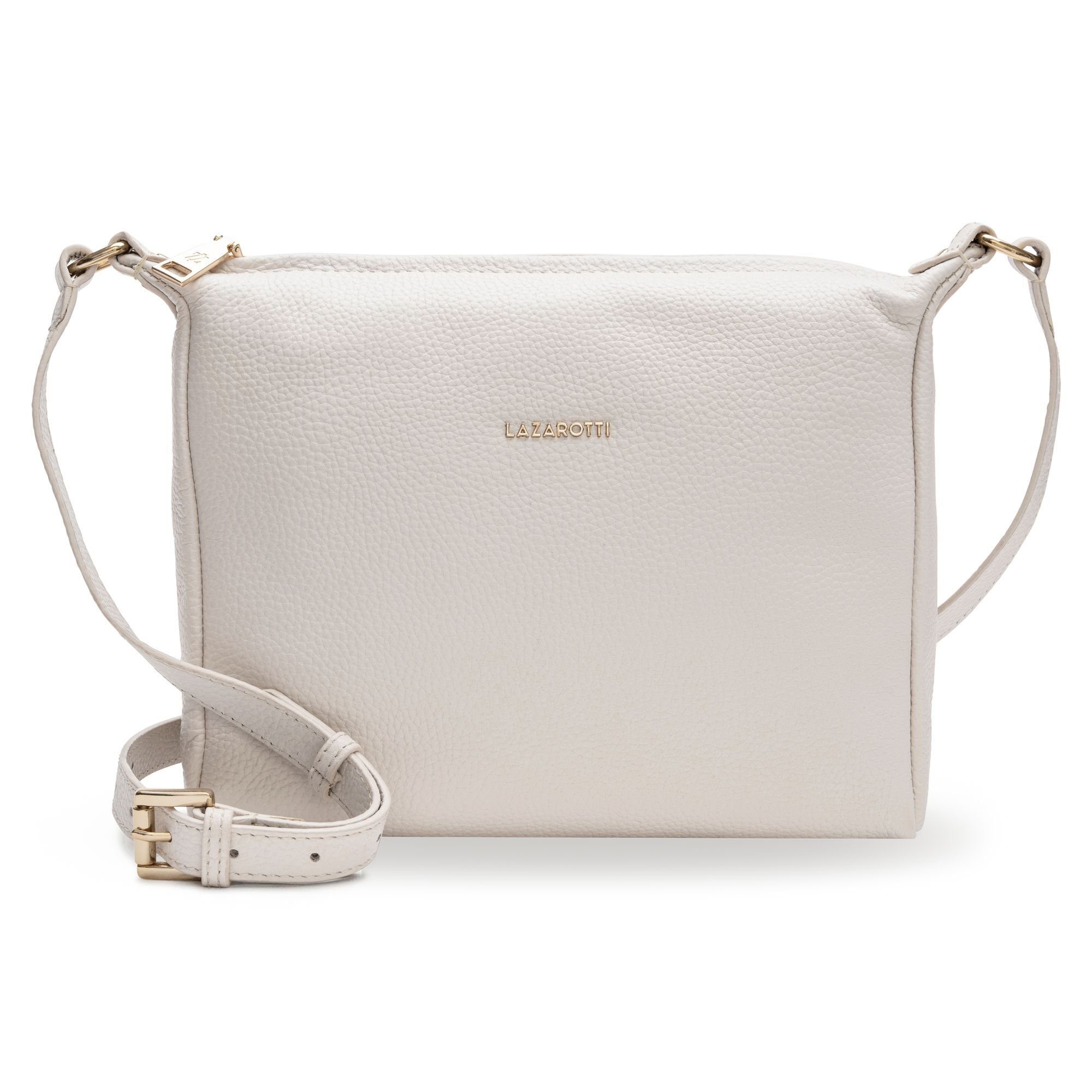 Lazarotti Umhängetasche Bologna Leather, Leder offwhite