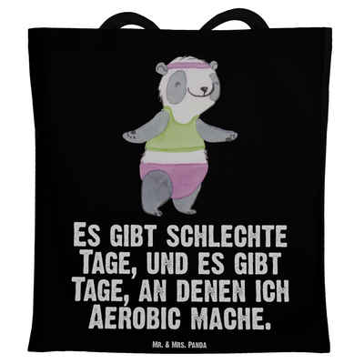 Mr. & Mrs. Panda Tragetasche Panda Aerobic - Schwarz - Geschenk, Gewinn, Fitnessstudio, Einkaufsta (1-tlg), Design-Highlight