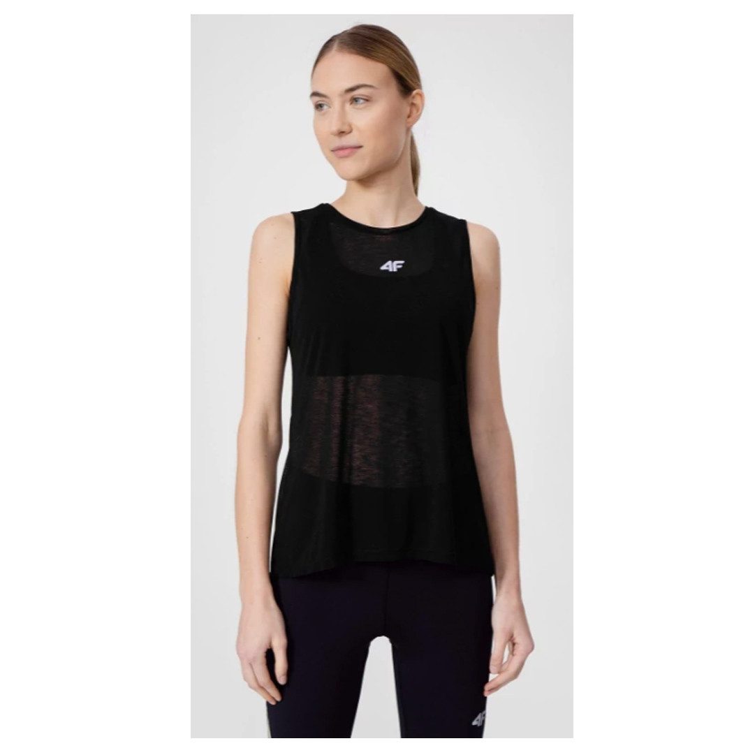 4F T-Shirt 4F- Damen Trainingsshirt, Laufshirt, Sportshirt, Tank Top, schwarz