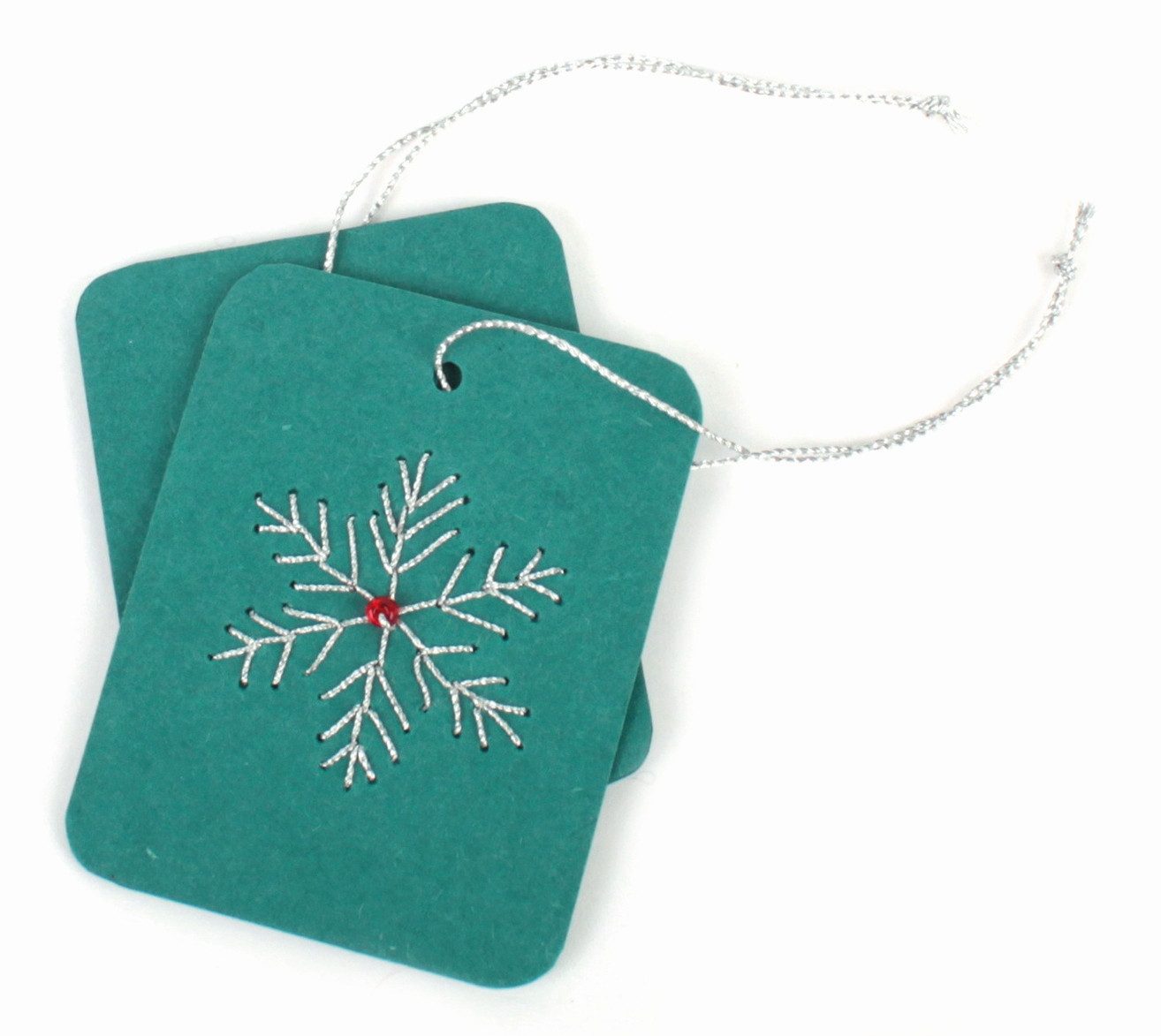 El Puente Geschenkkarte Geschenkkärtchen "Schneeflocke", 2er-Set, Handmade, Fair Trade