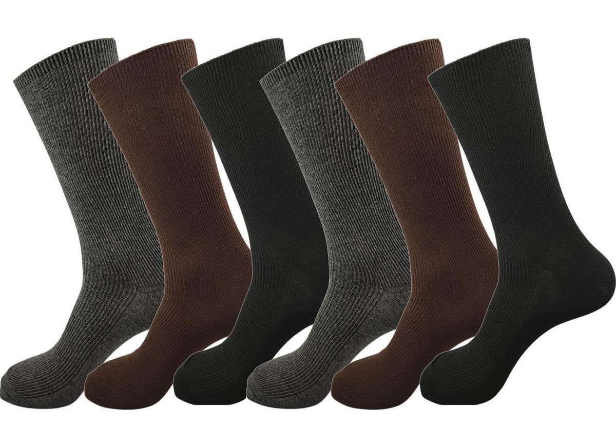 EloModa Basicsocken 6 12 18 Paar Doppelripp Socken in klassischer Form Freizeit Anzug (6-Paar) 6 Paar, Mix