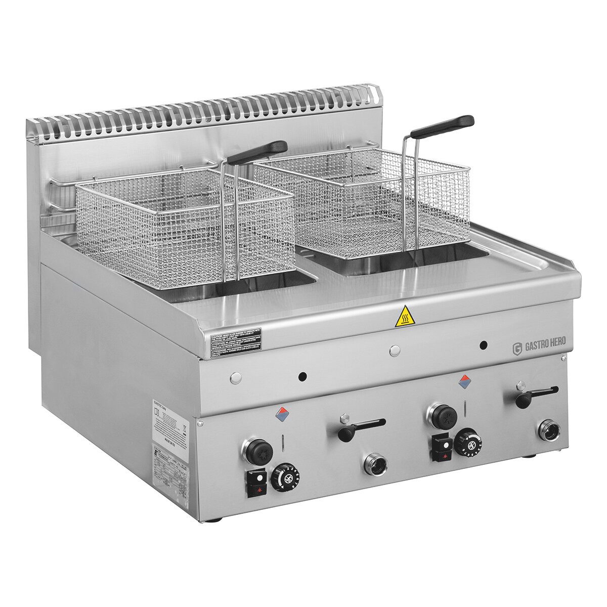 GastroHero Fritteuse Gas Fritteuse 16L Tischgerät Edelstahl