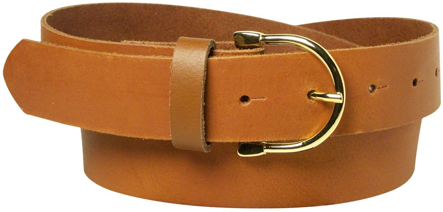 FRONHOFER Gürtel mit goldener Gürtelschnalle Damengürtel Ledergürtel 2,5 cm