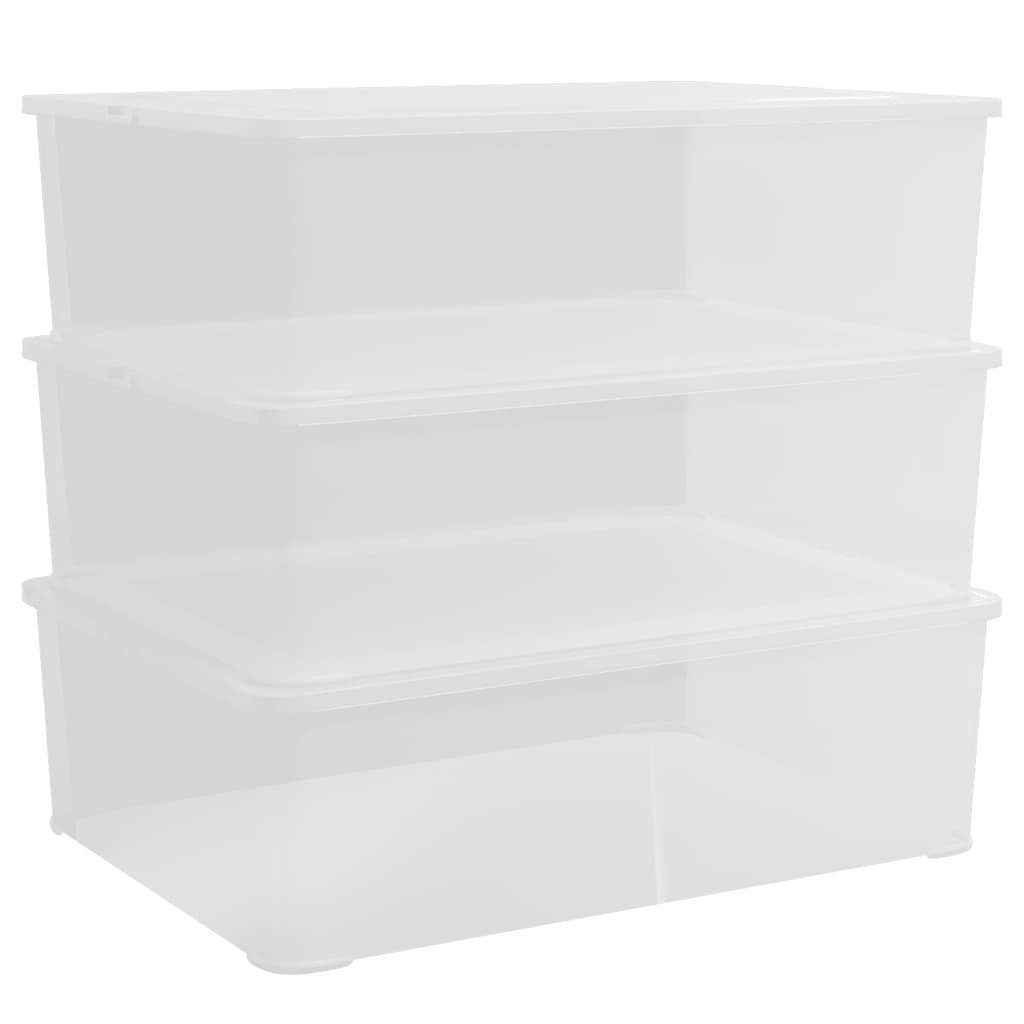 vidaXL Aufbewahrungsbox Aufbewahrungsboxen Kunststoff 3 Stk. 25 L Stapelbar (3 St)