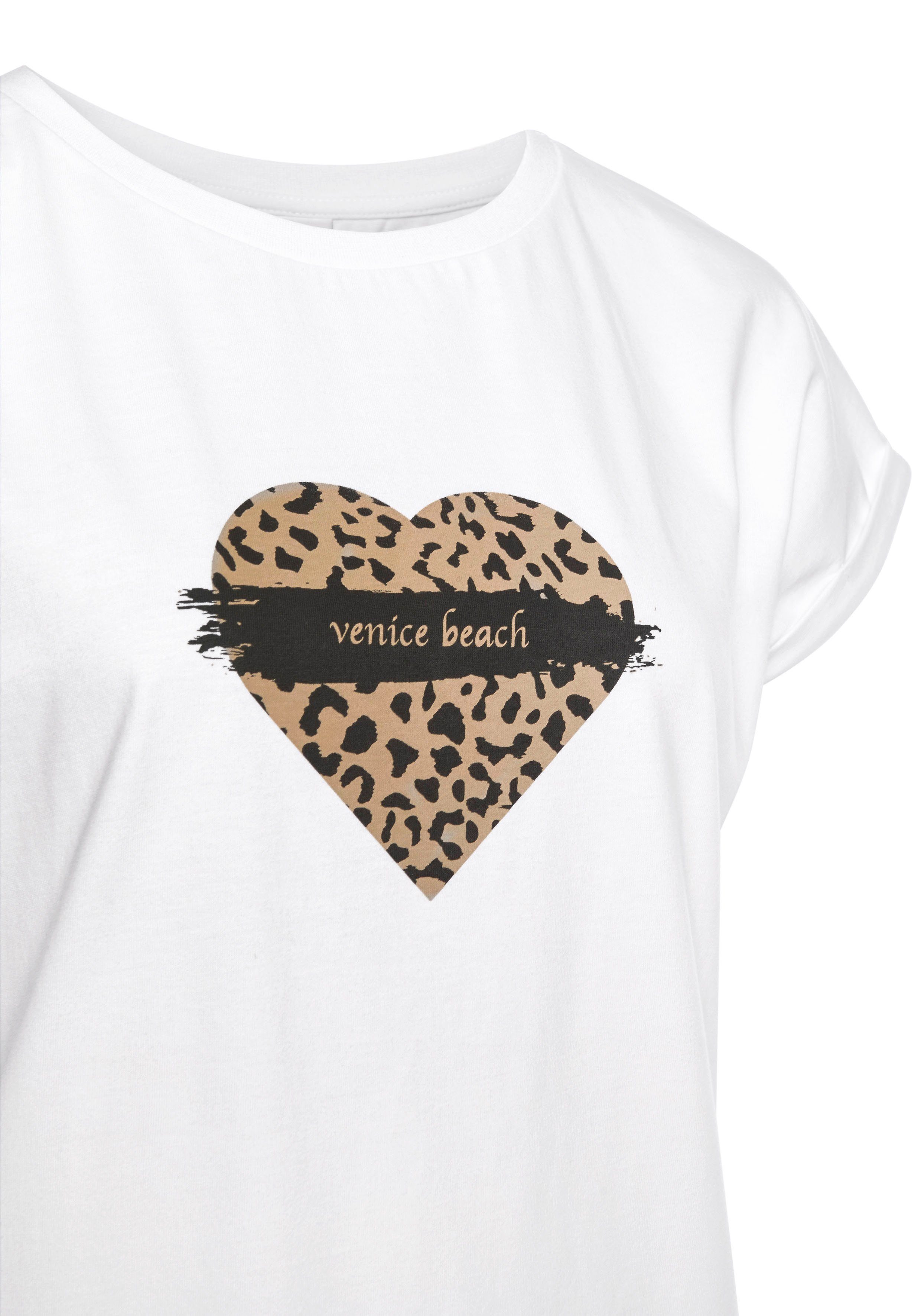 Venice Beach mit Frontprint Kurzarmshirt