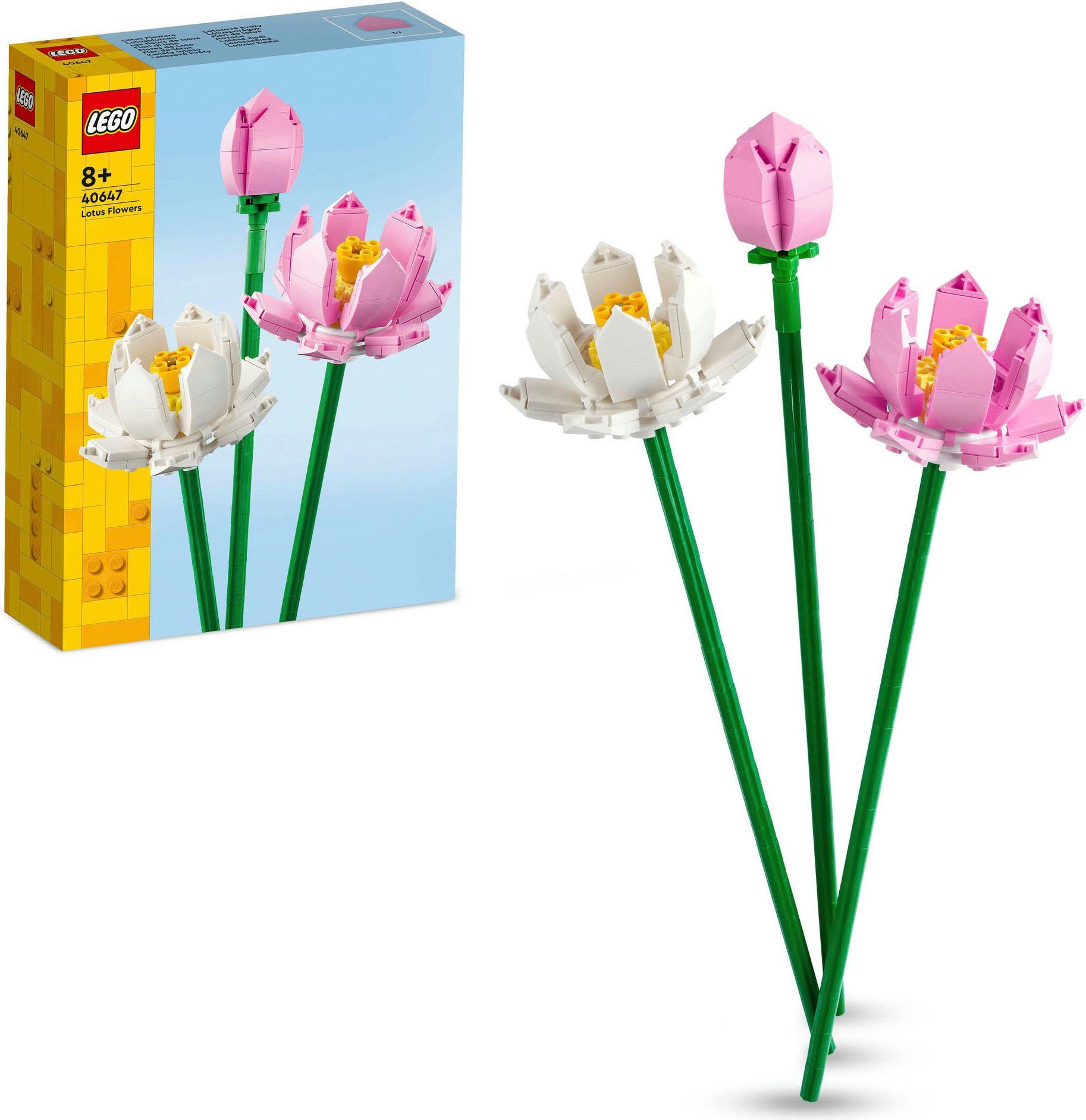 LEGO® Konstruktionsspielsteine Lotusblumen (40647), LEGO Iconic, (220 St), Made in Europe