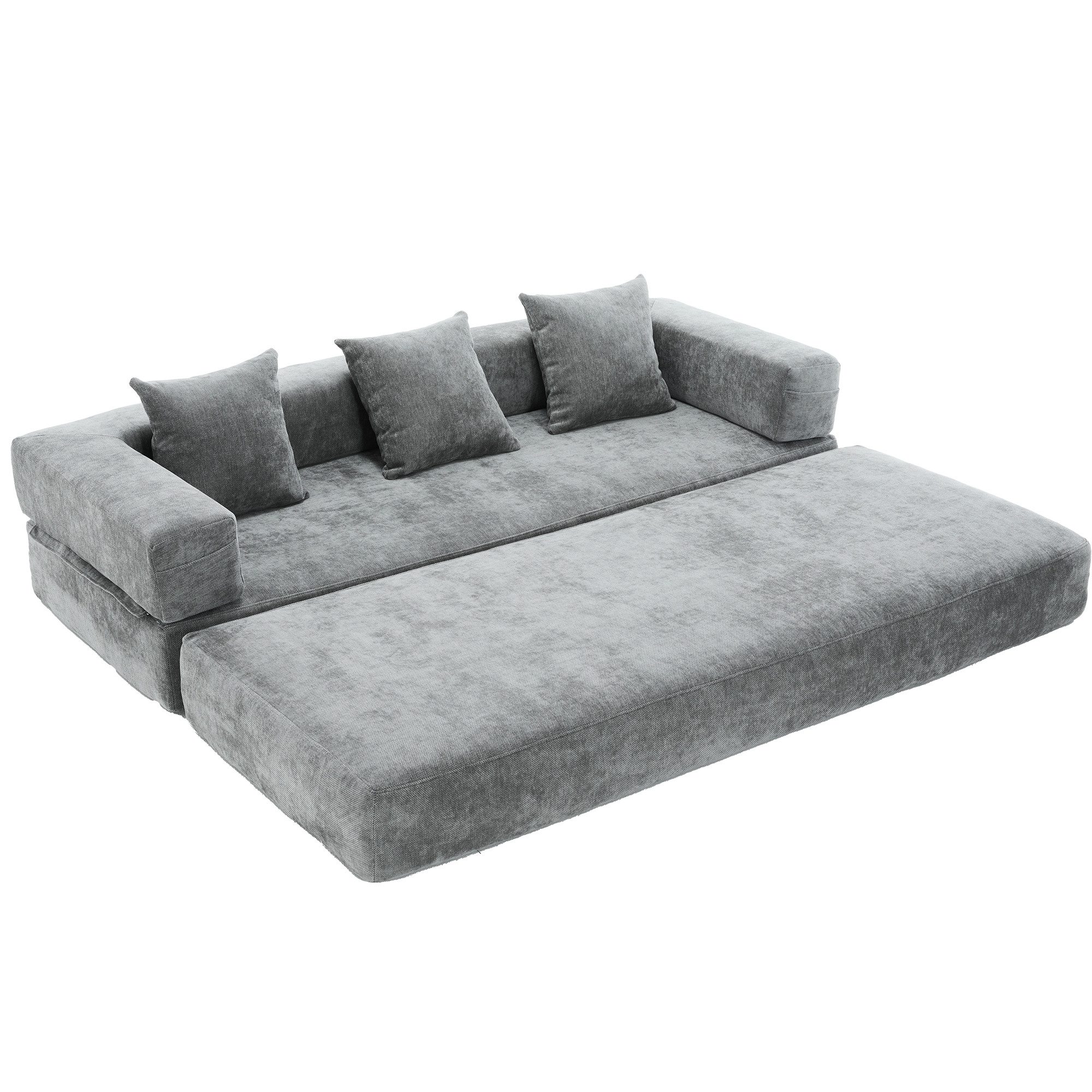 KLAM HOME Sofa Modulares Chenille-Sofa: Superweich günstig online kaufen