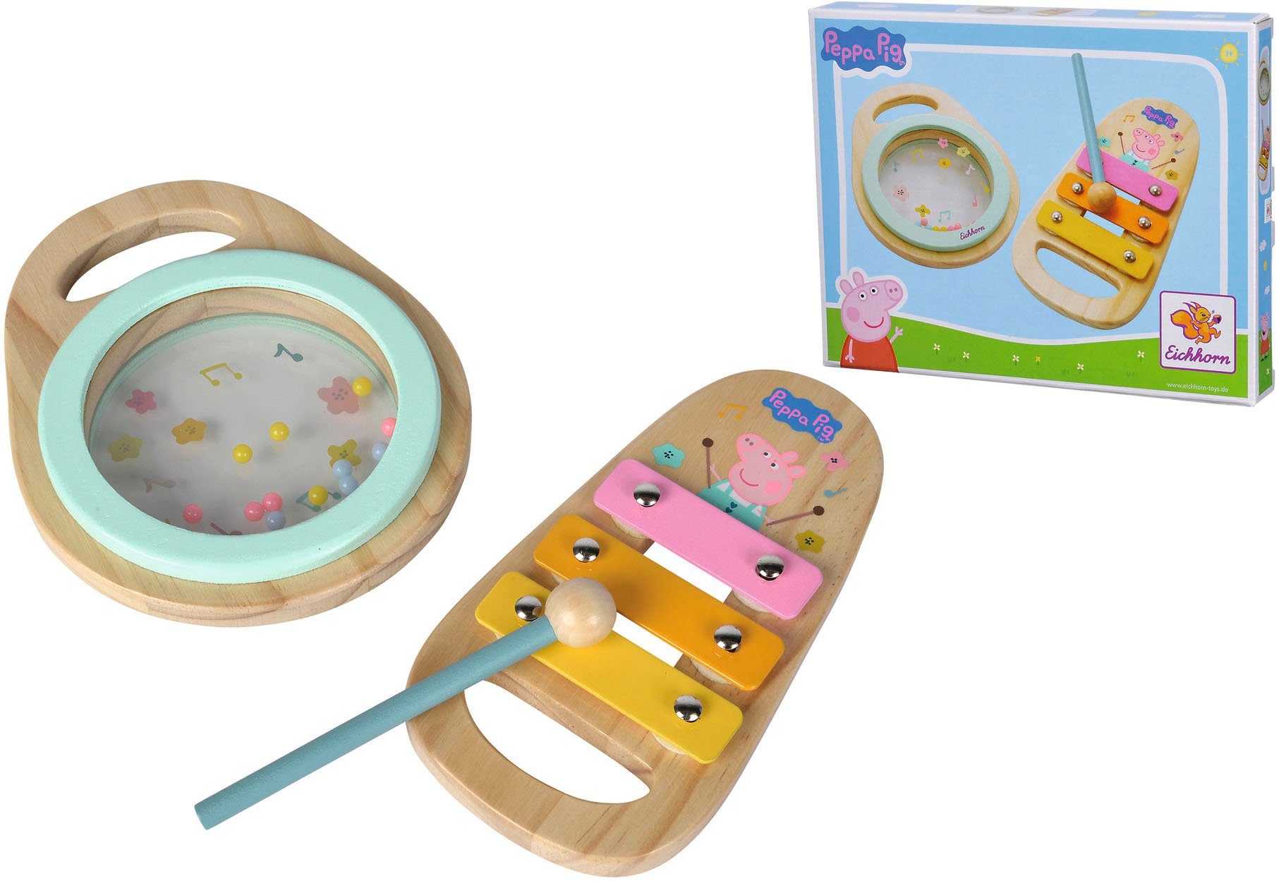 Eichhorn Spielzeug-Musikinstrument Peppa Pig Holz-Musikset, 2-tlg., (Set, 2 günstig online kaufen