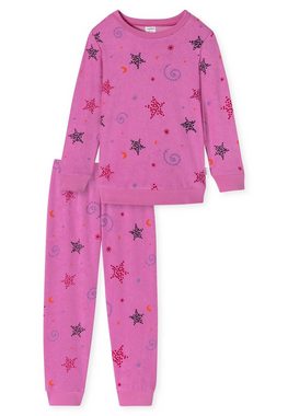 Schiesser Pyjama "Girls World" (2 tlg) mit gepunktetem Sternen-Allover im Weltraum-Look
