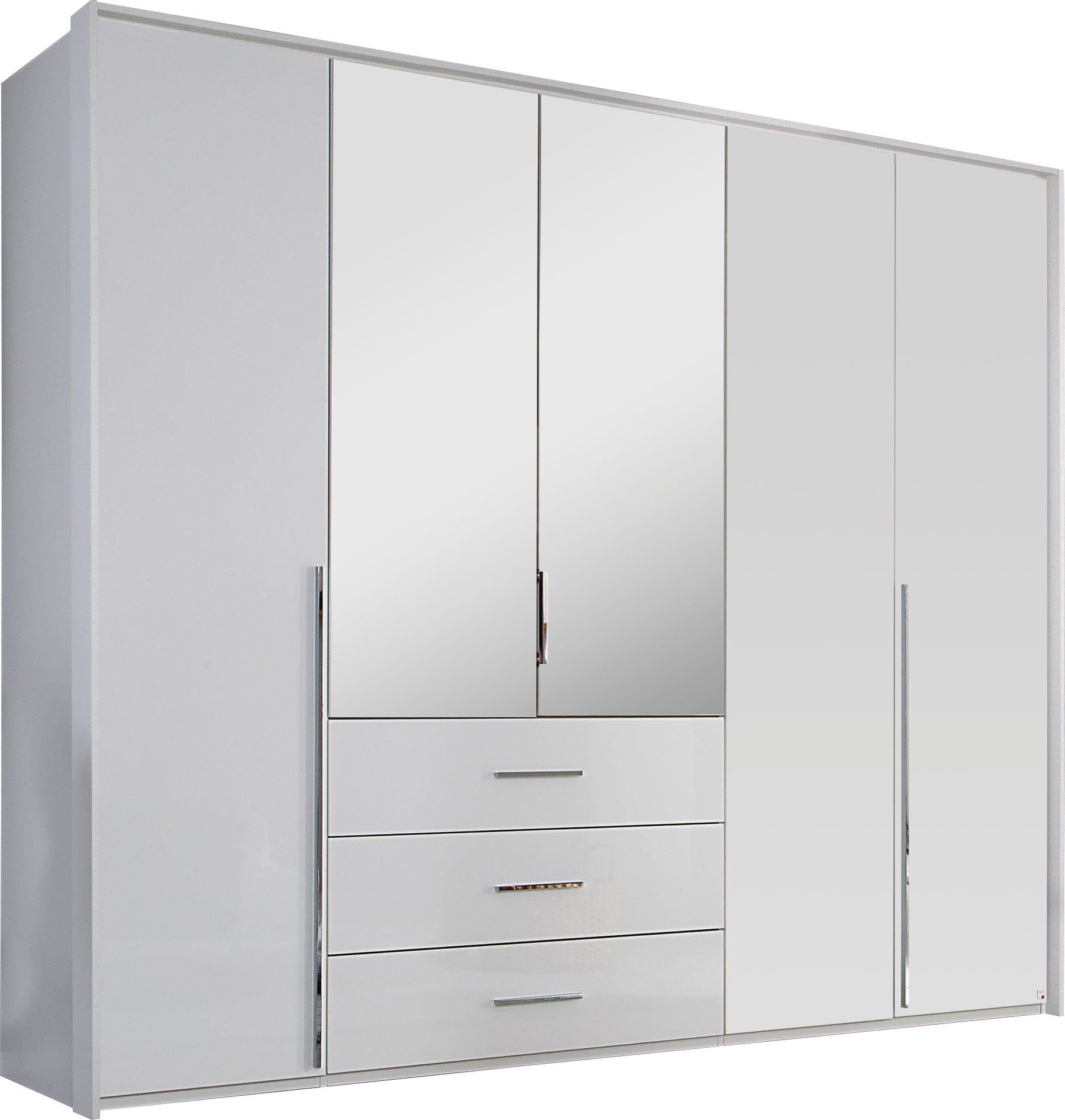 rauch Drehtürenschrank Kleiderschrank Schrank Garderobe Wäscheschrank MONTCLAR (in den Breiten 204/254/304 cm, inkl. SOFT-CLOSE-FUNKTION) Passepartout optional mit Beleuchtung, inkl. Zubehör MADE IN GERMANY