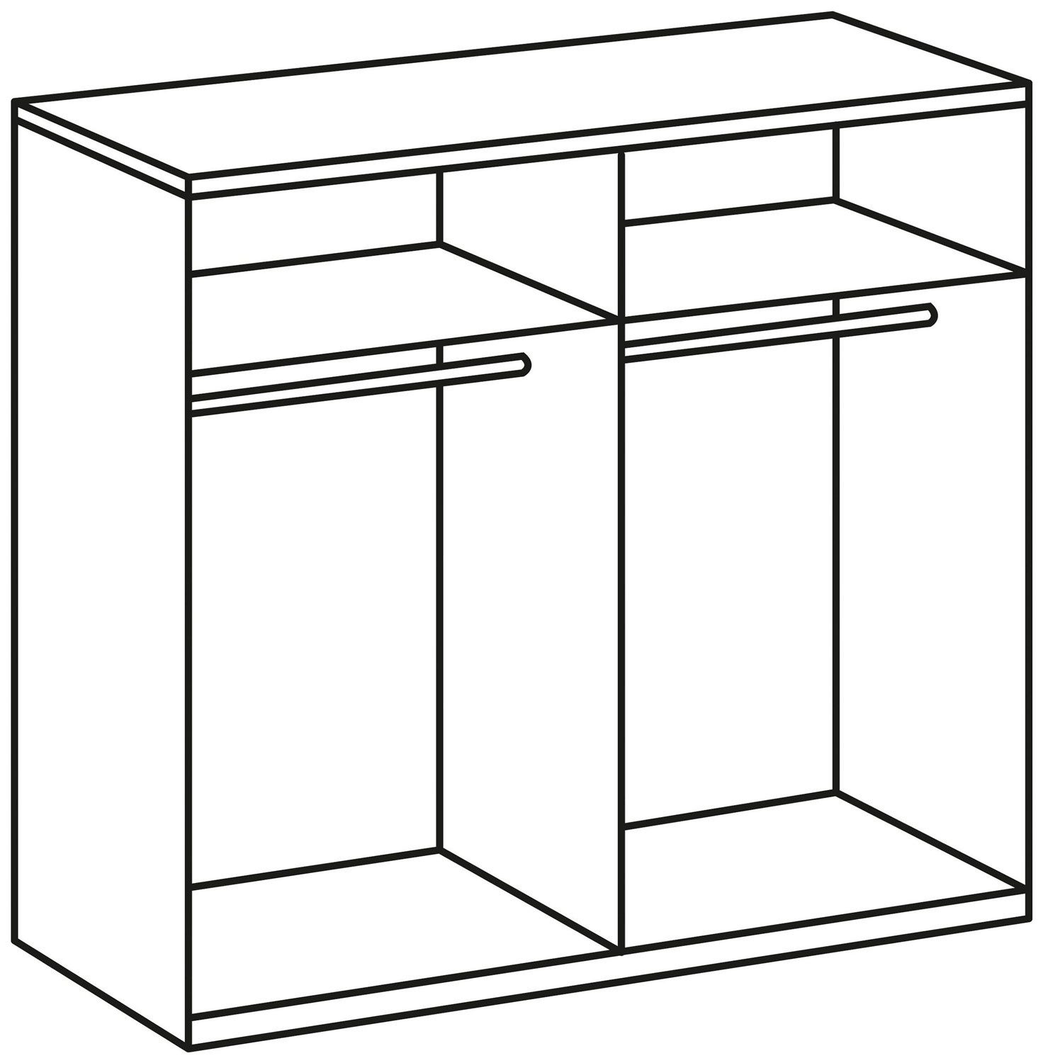 Wimex Kleiderschrank New York (mit Türen, Spiegel, Kleiderstangen, Einlegeböden, 1-St., moderne Optik, Aufleistungen, Türknäufe) 180x58x208cm weiß 4-türig