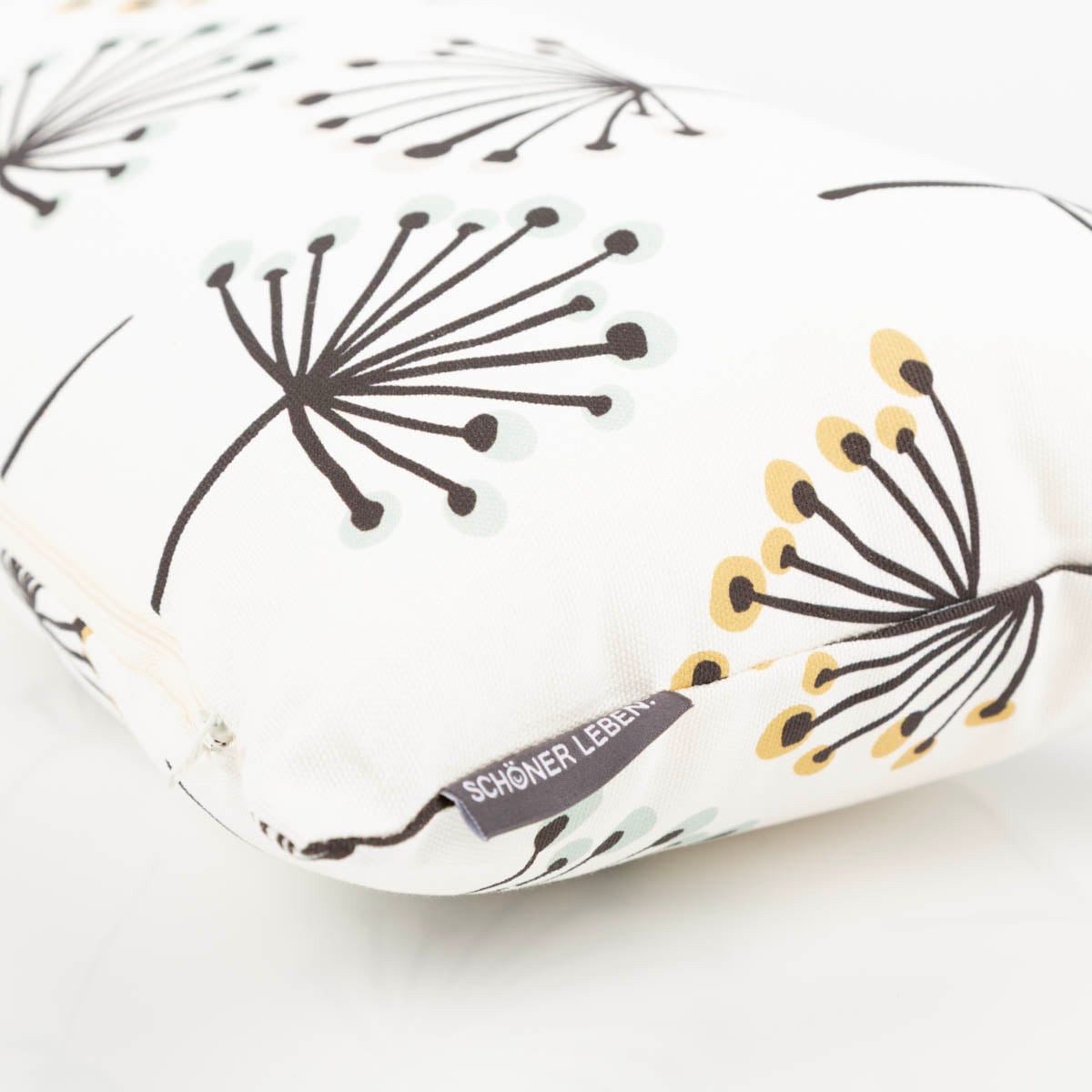SCHÖNER LEBEN. Dekokissen Kissenhülle Blumen abstrakt weiß – verschiedene Größen