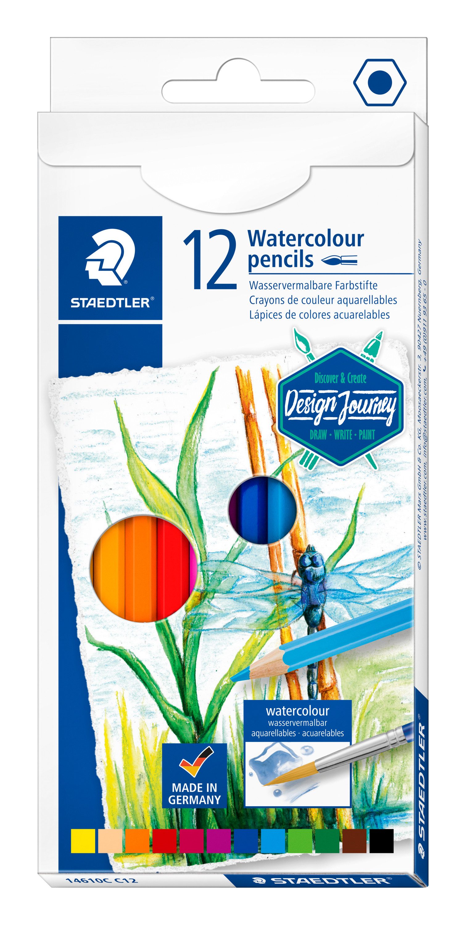 STAEDTLER Aquarellstifte Aquarell-Buntstifte, 12er-Set