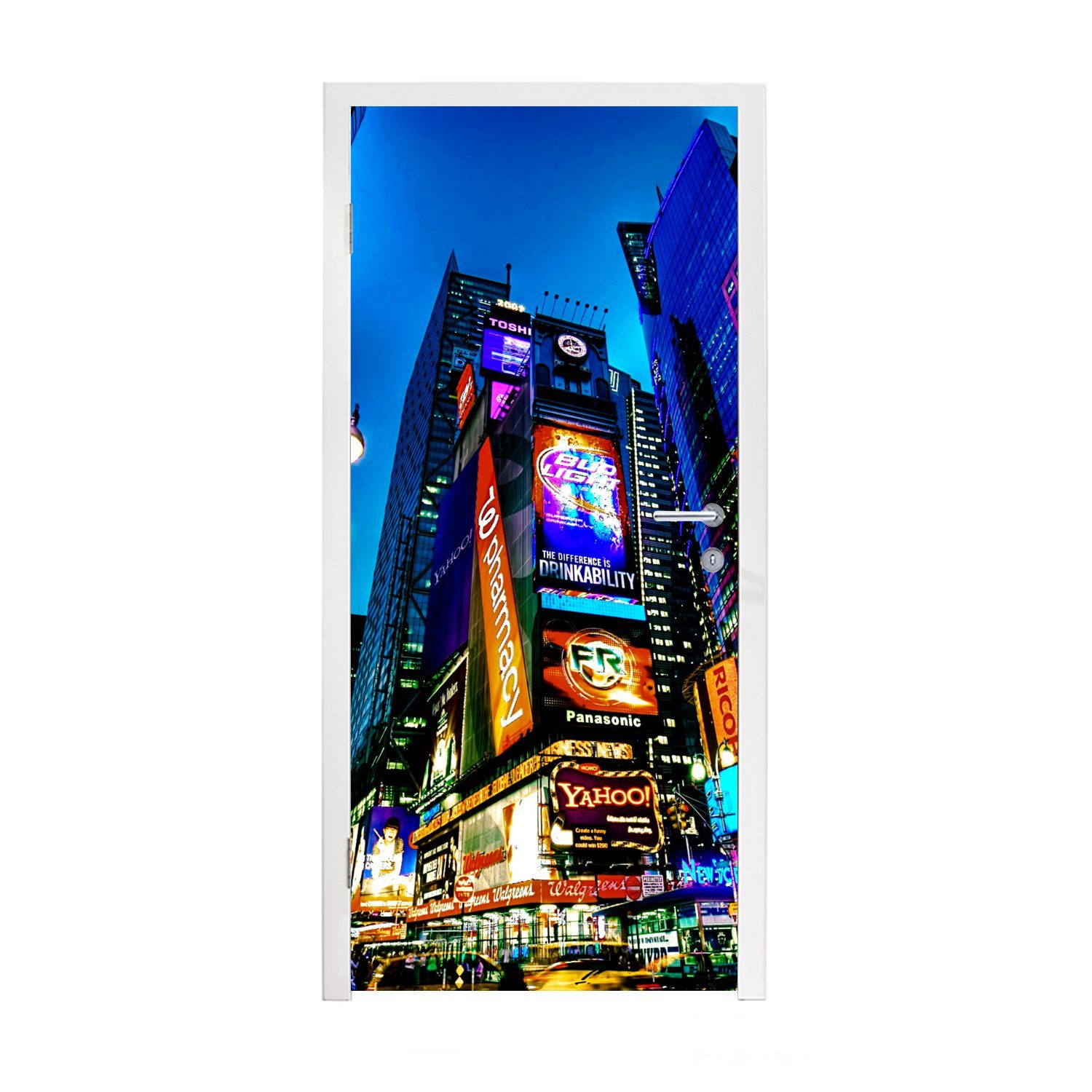 MuchoWow Türtapete New York - Nacht - USA, Matt, bedruckt, (1 St), Fototapete für Tür, Türaufkleber, 75x205 cm