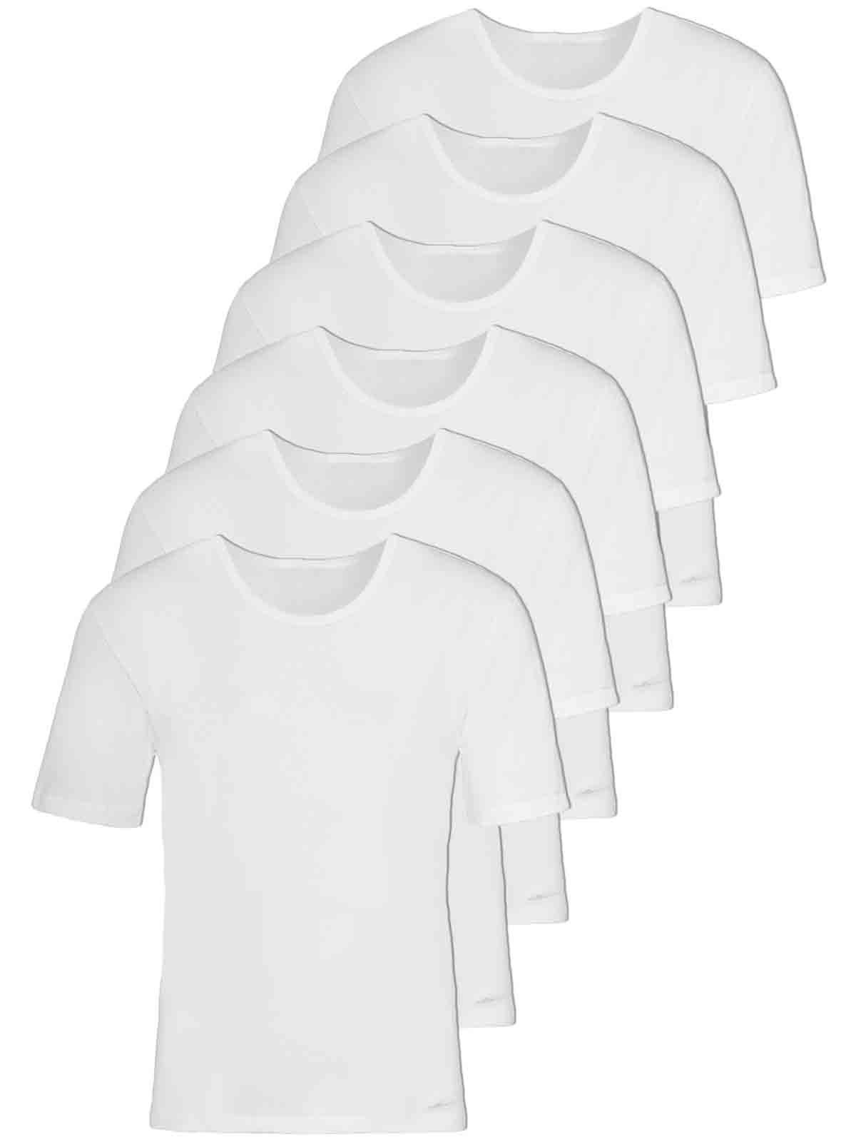 COMAZO Unterziehshirt 6er Pack Herren Shirt kurzarm (Packung, 6-St) Vegan weiss