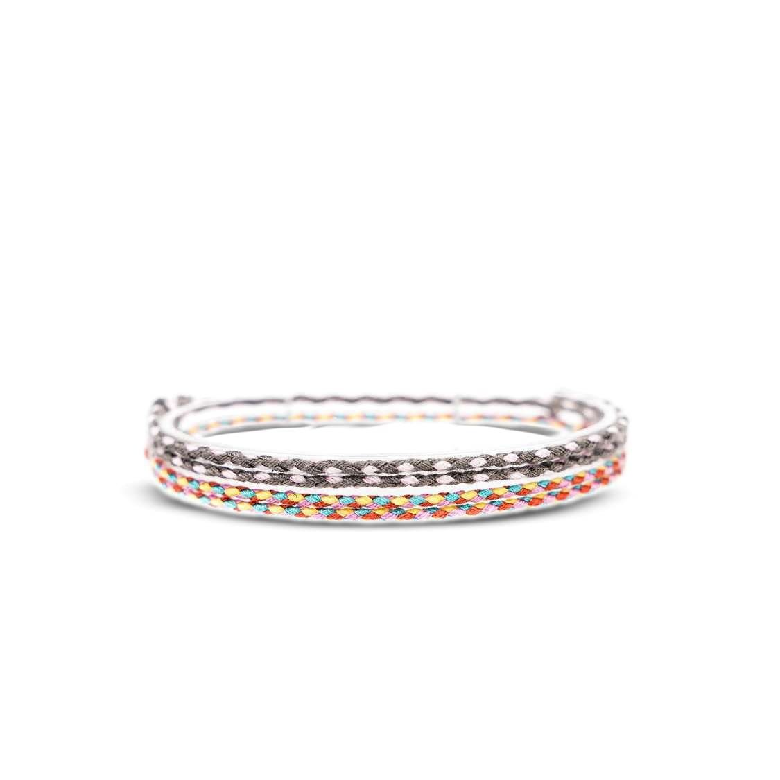 Made by Nami Freundschaftsarmband 2er Set Boho Surfer Armand Damen & Herren Geflochtenes Stoff Armband (Set, 2), Wasserfest & Verstellbar