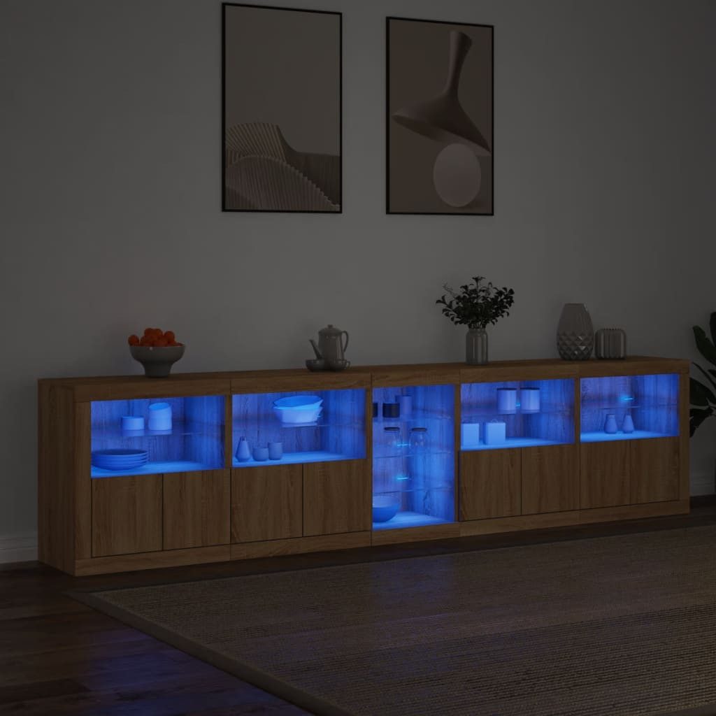 vidaXL Sideboard Sideboard mit LED-Leuchten Sonoma-Eiche günstig online kaufen