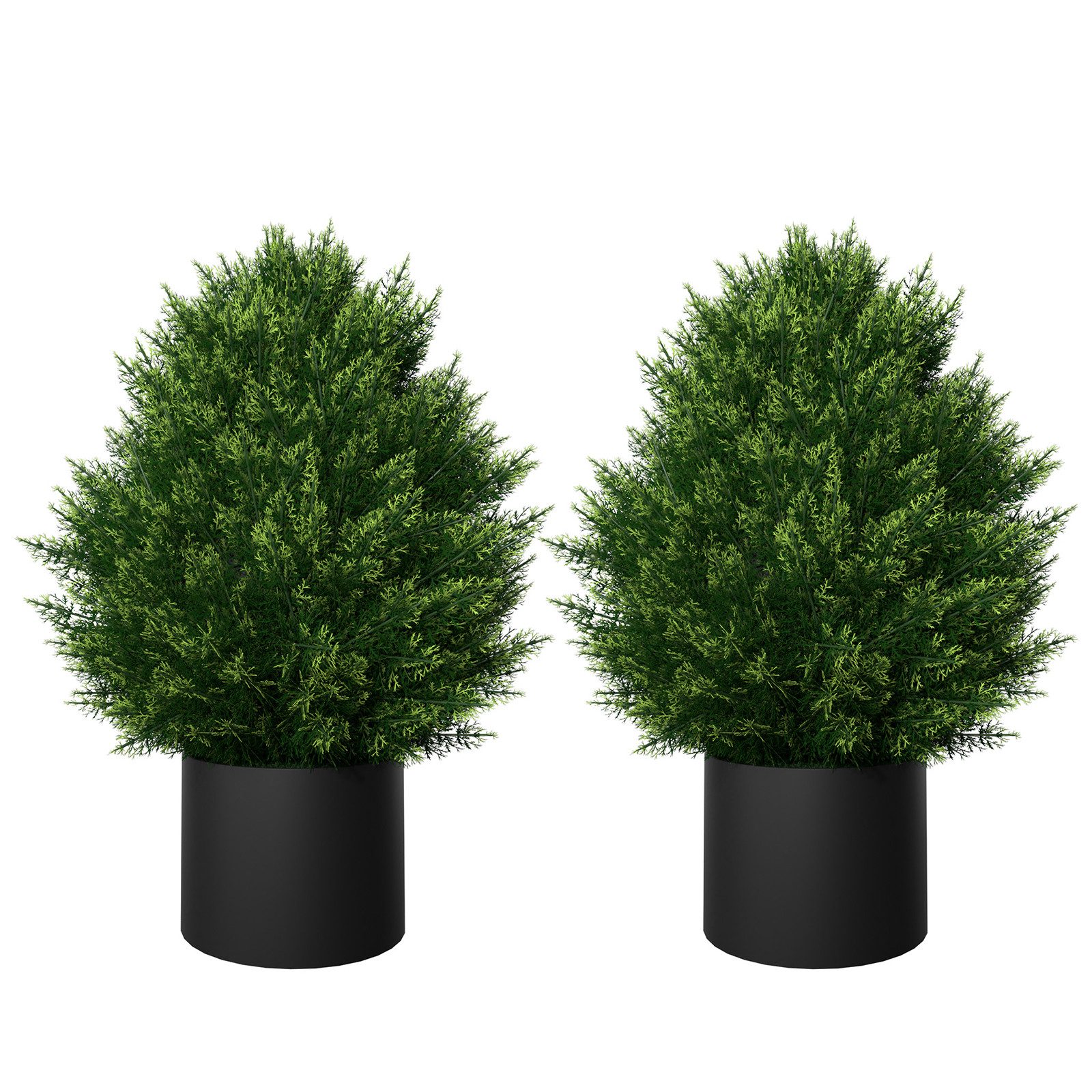 Kunstbaum Künstliche Buchsbaum 60cm Kunstpflanze Pflanzen wie echt mit Topf, FIVMEN, 2 Stuks Künstliche immergrüne Buchsbaum Künstlichkunstbaum