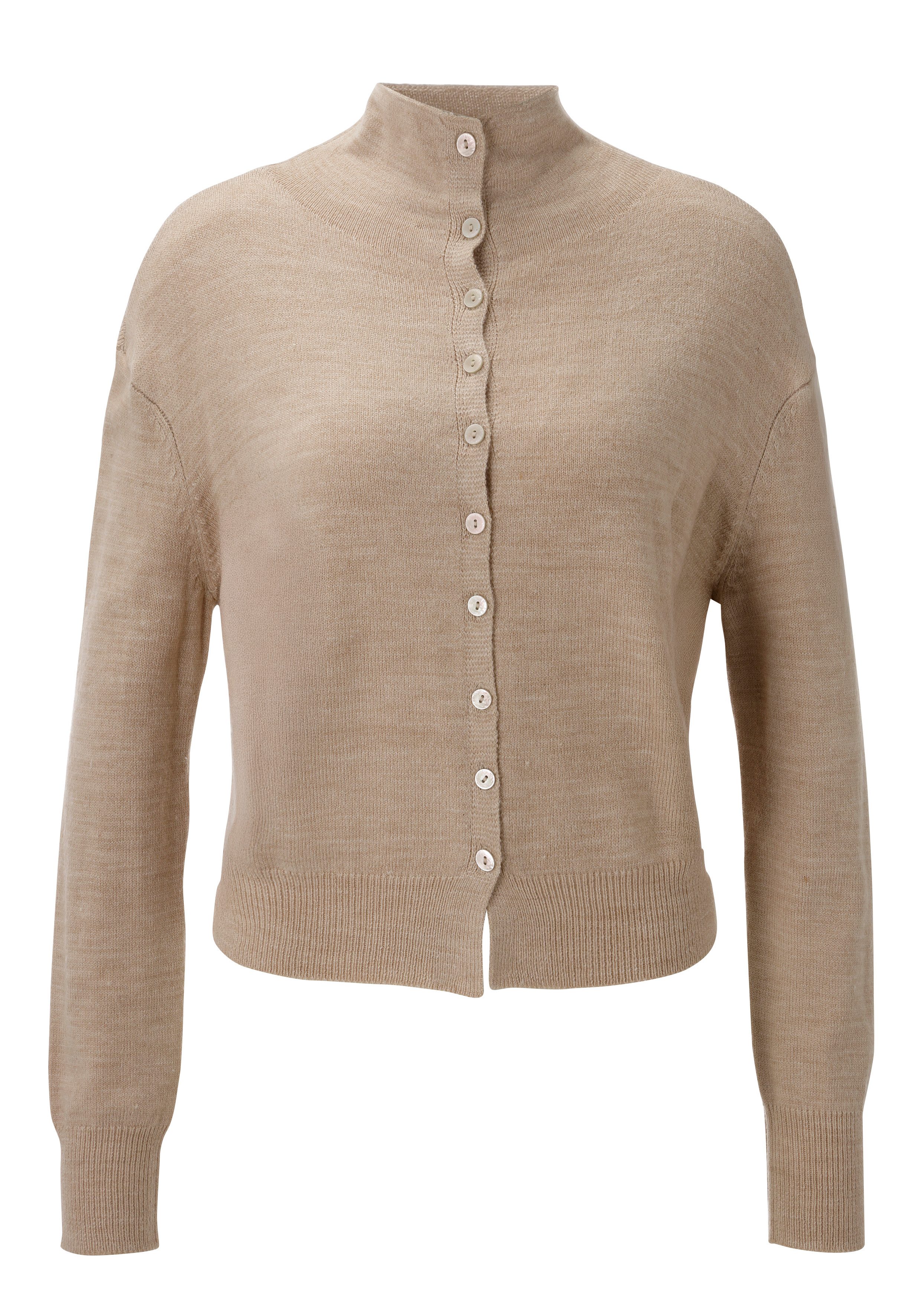 Aniston CASUAL Strickjacke mit Rollkante am Stehkragen - NEUE KOLLEKTION – Bild 5 von 5