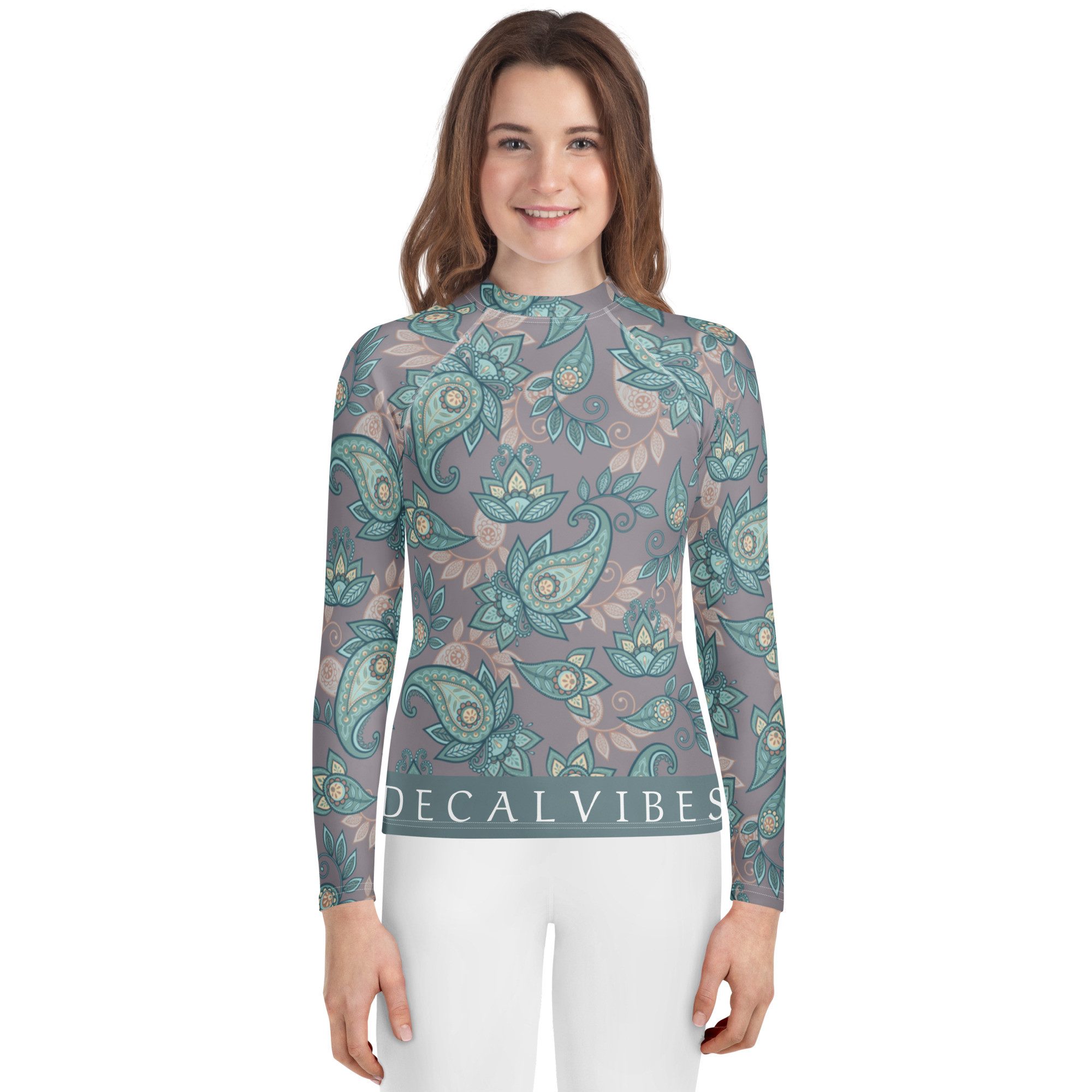 DECALVIBES Langarmshirt Mädchen Rash Guard Compression Langarmshirt für Jugendliche Ultimate Weicher 4-Wege-Stretch und bequeme körpernahe Passform