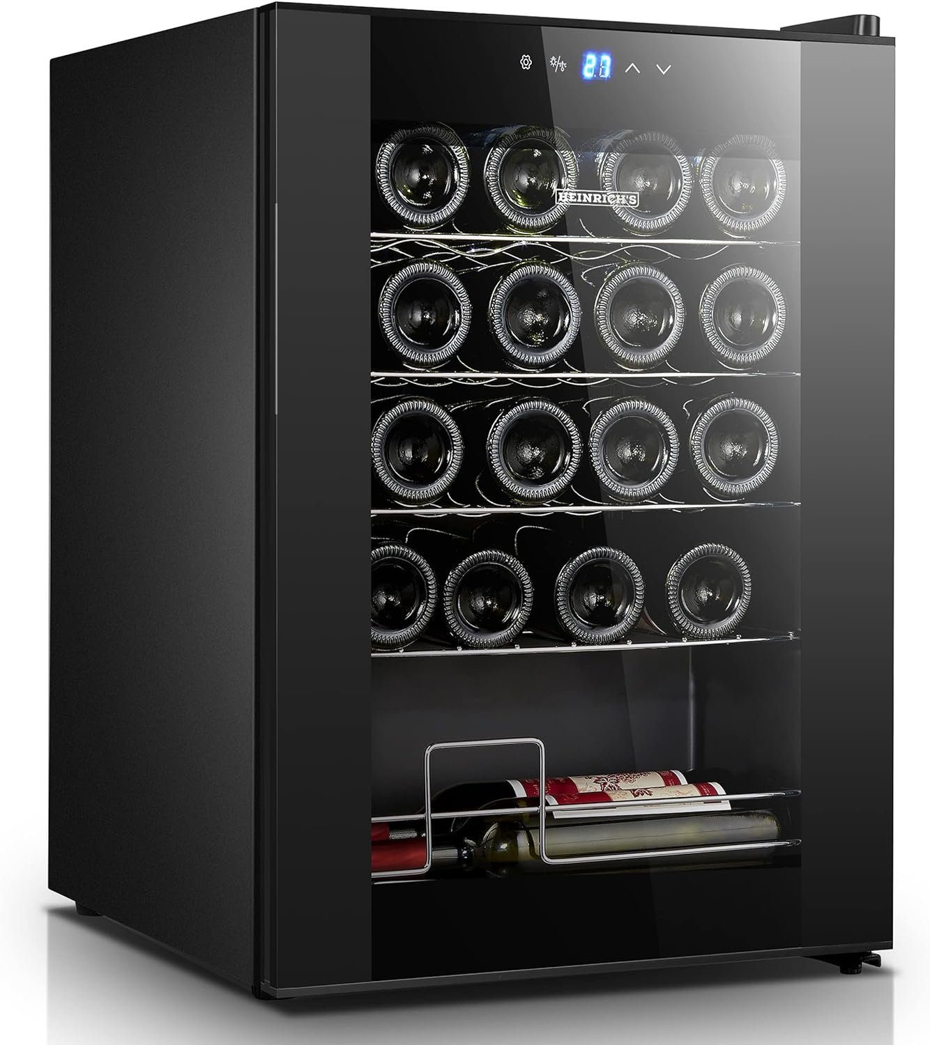 Heinrich´s Weinkühlschrank HFK 3220, für 20 Standardflaschen á 0,75l,Getränkekühlschrank,  Weinkühler mit Kühlung von 5 bis 18°C