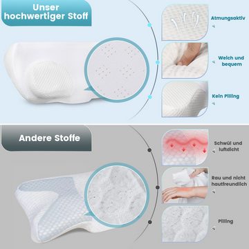 Nackenstützkissen Orthopädisches Nackenstützkissen mit Reißverschluss Allergikergeeignet, oyajia, Füllung: 100% Polyurethan, Anti Schnarch-Kissen, erfrischt aufwachen ohne Nackenschmerzen