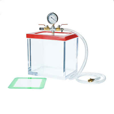 Feel2Home Vakuumbehälter Acryl 7,39L Vakuumkammer 220x210x160 mm Entgasungskammer Harzfalle, Acryl, (Premium-Vakuumkammer), Wasserdruck-getestet