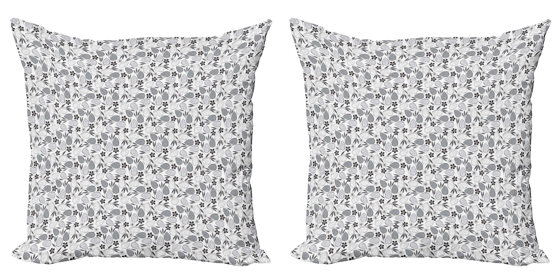 Kissenbezüge Modern Accent Doppelseitiger Digitaldruck, Abakuhaus (2 Stück), Mandel Blühende Blumen Theme