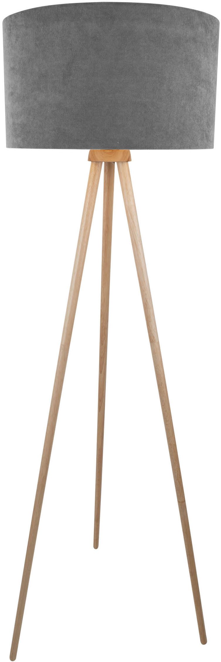 OTTO home Stehlampe Torell - Dreibein Stehleuchte, Textil, Dreibein Holz, exkl. LM E27, Leinen oder Cord, Textilschirm