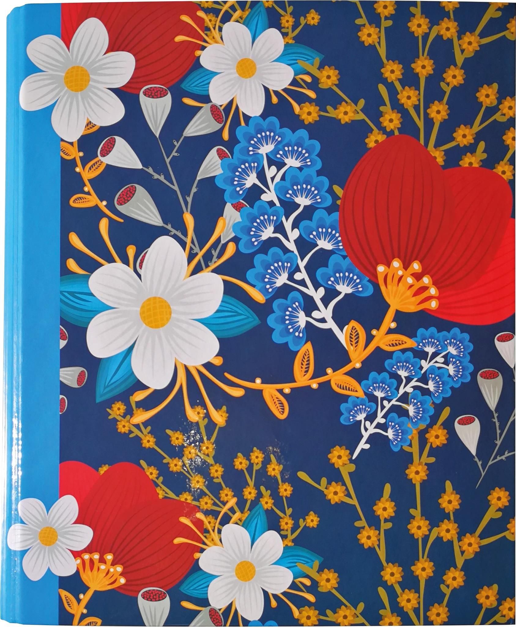 Notizbuch RNK Ringbuch Blumen für A5 mit Register A-Z & 4 Ring-Mechanik