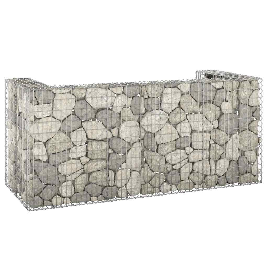 vidaXL Mülltonnenbox Gabionenwand für Mülltonnen Verzinkter Stahl 254x100x110 cm