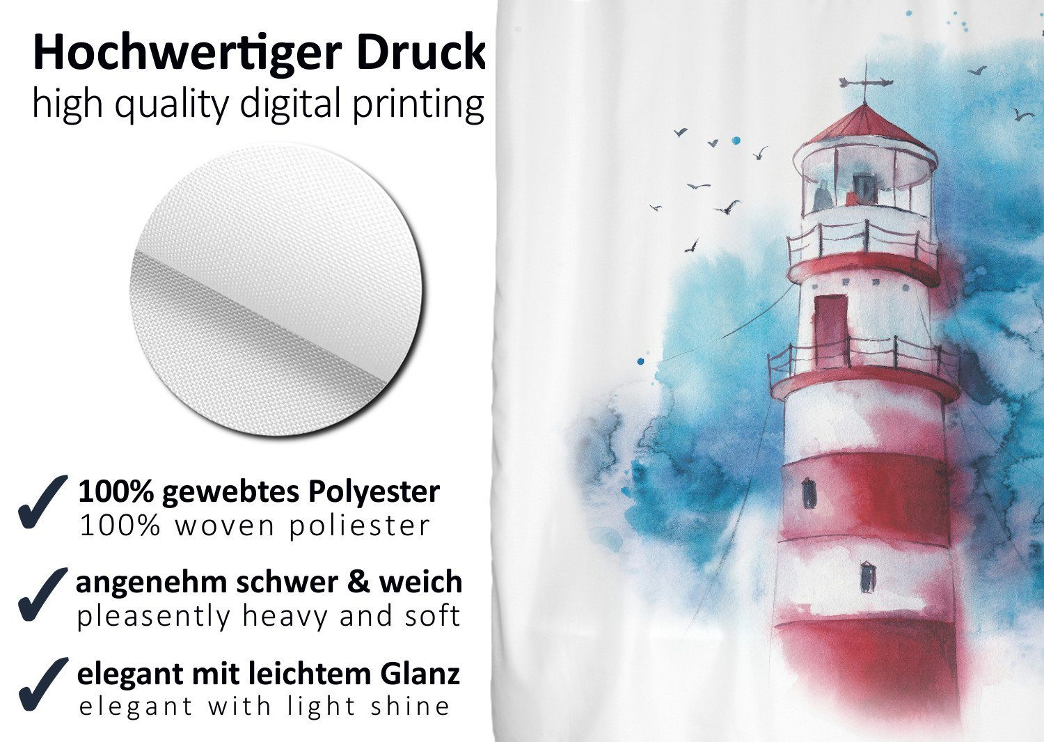 Arteneur Duschvorhang Breite 120 cm, Anti-Schimmel Beschichtet, Beschwerter günstig online kaufen