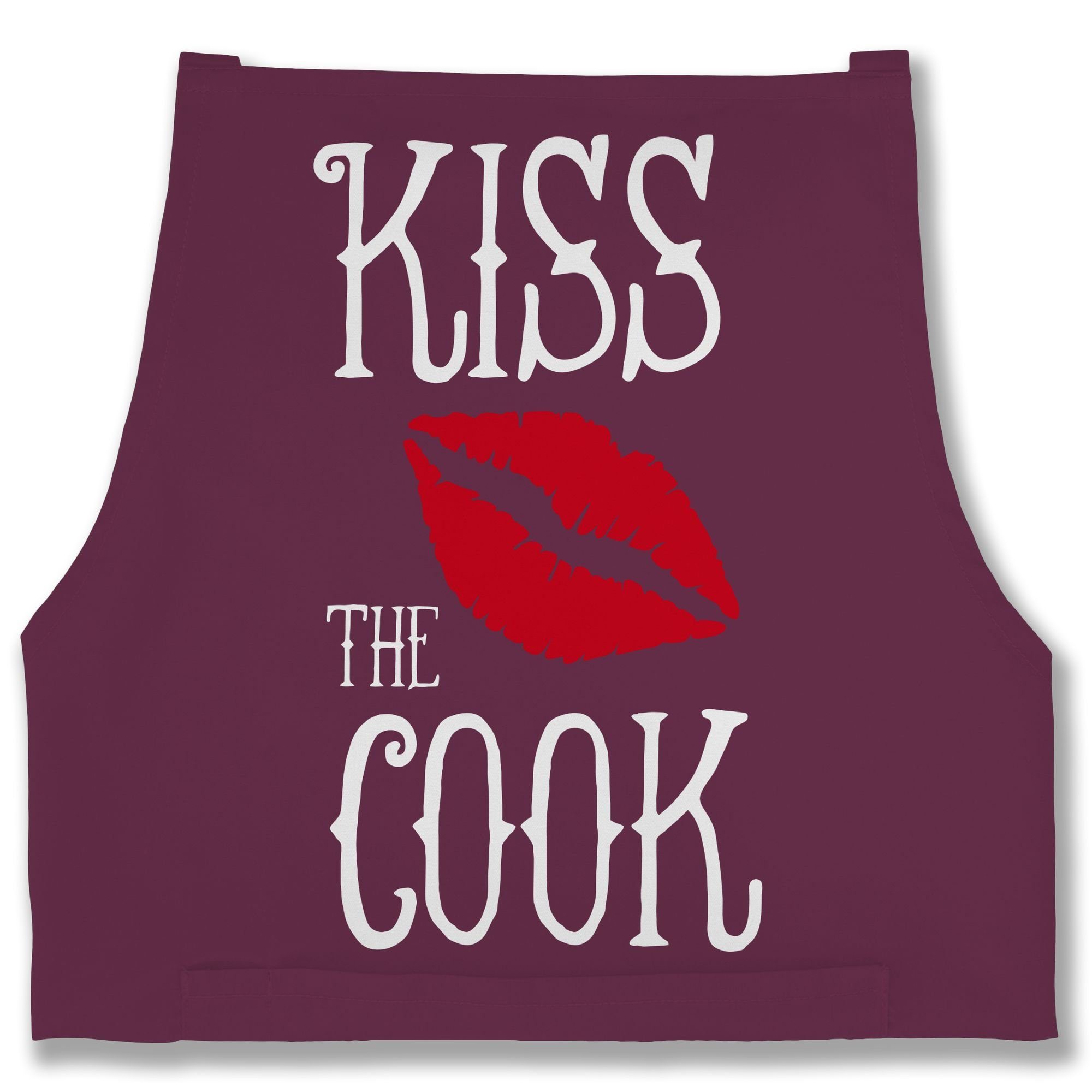 Shirtracer Kochschürze Kiss the cook I Geschenk Kochen, (1-tlg), Küchenschürze zum Kochen